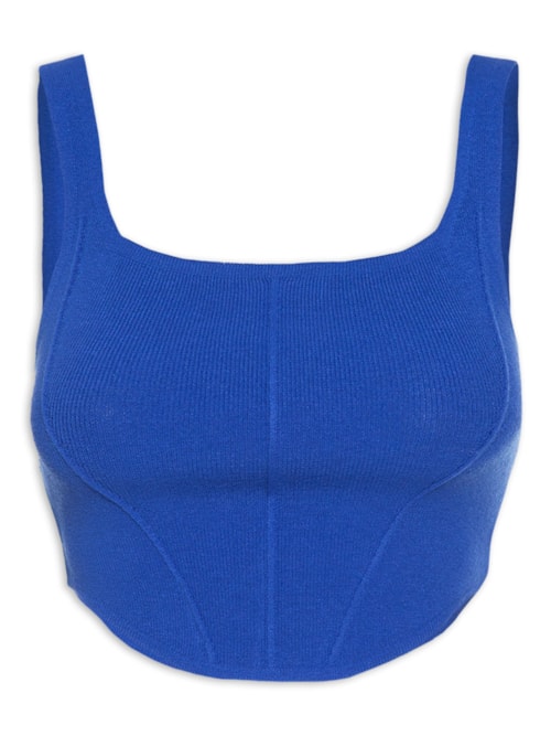 Top Tricot Corselet - Azul