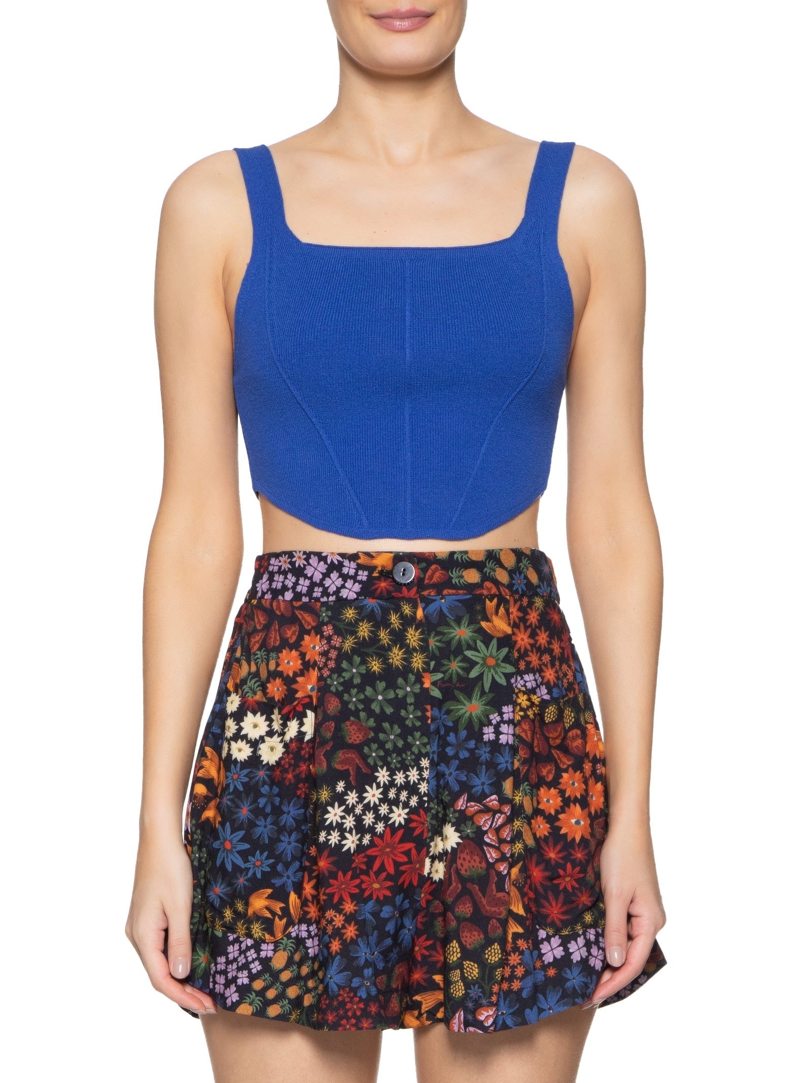 Top Tricot Corselet Azul Farm