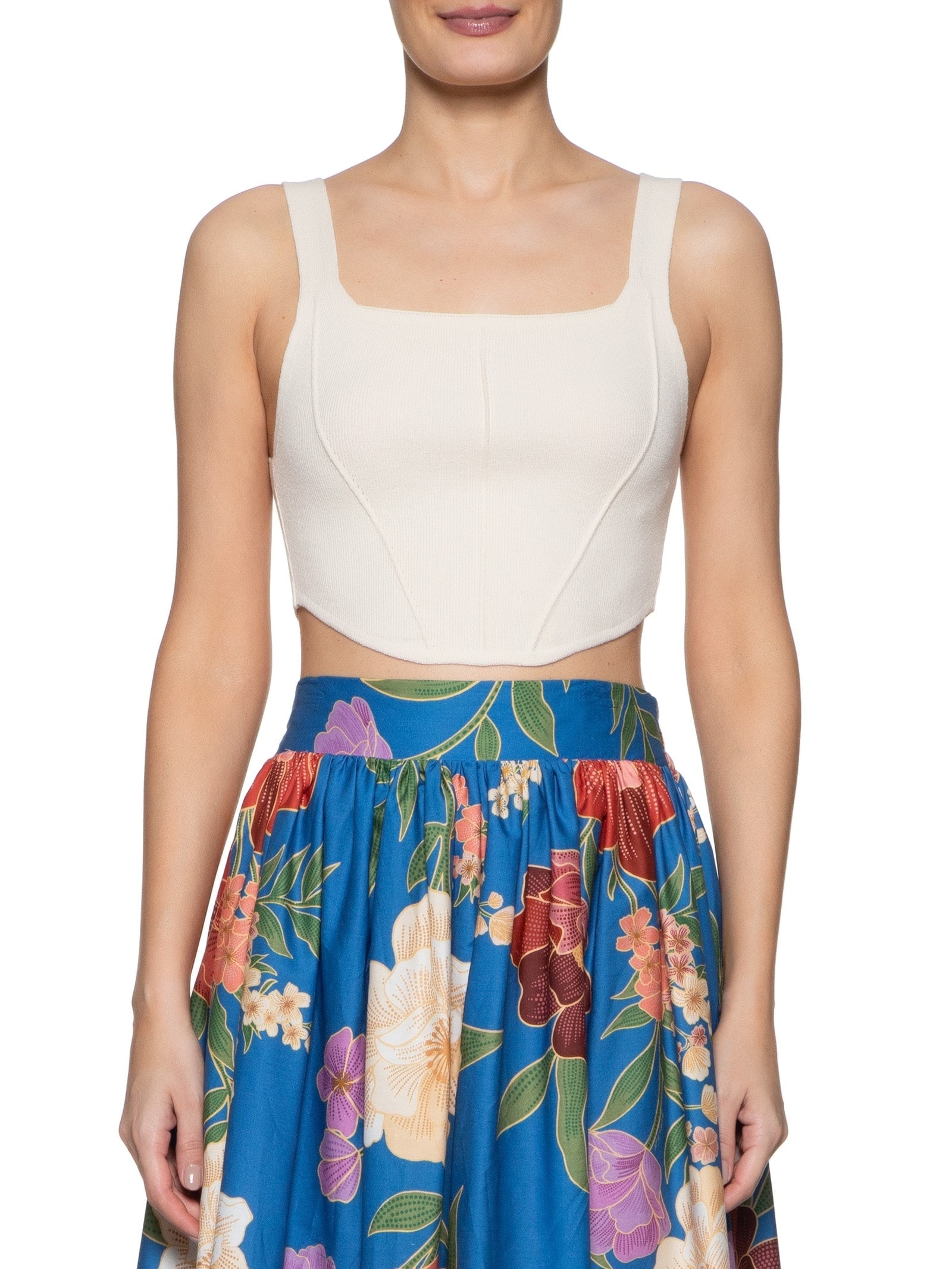 Top Tricot Corselet Off White Farm