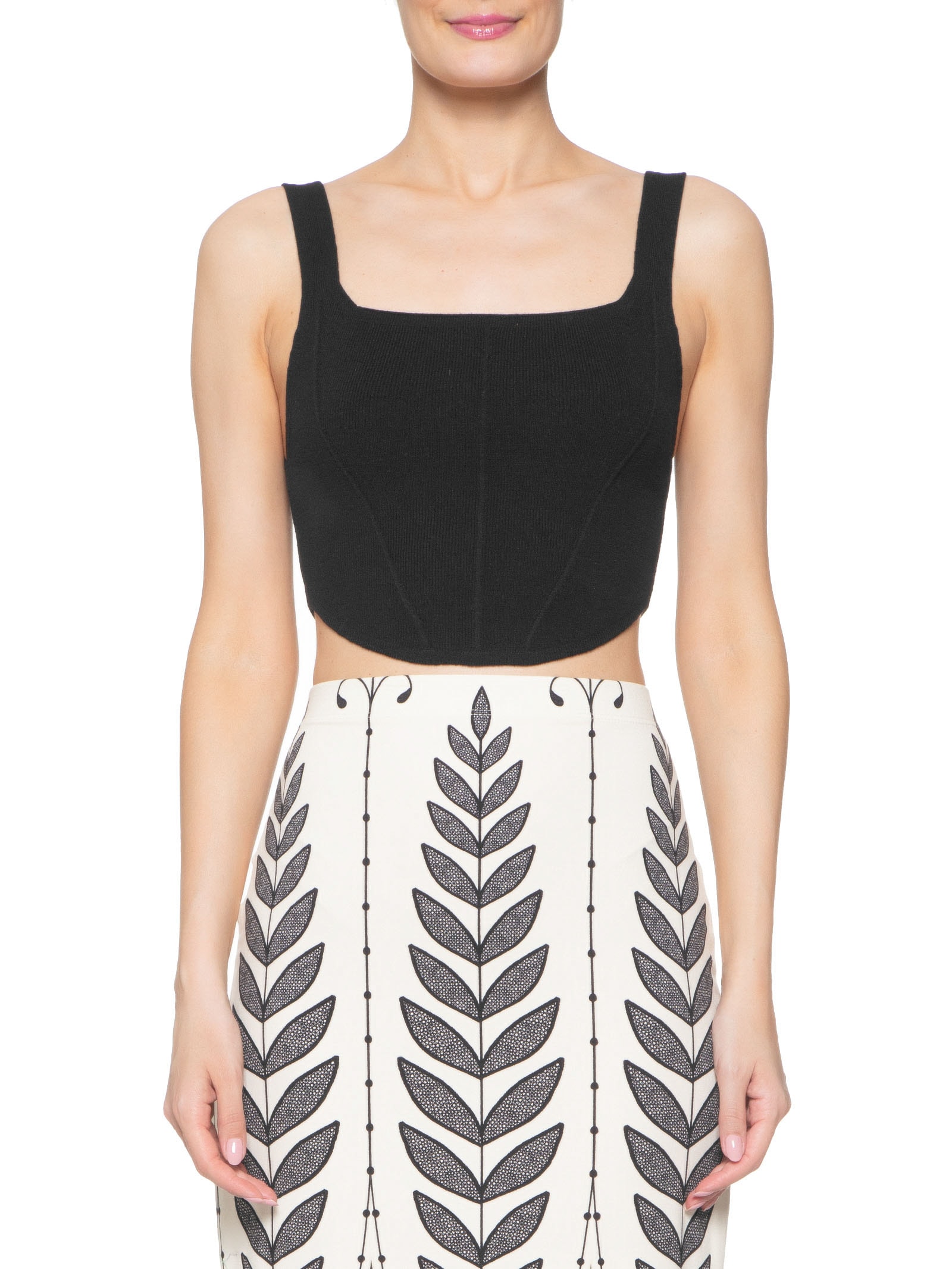 Top Tricot Corselet Preto Farm