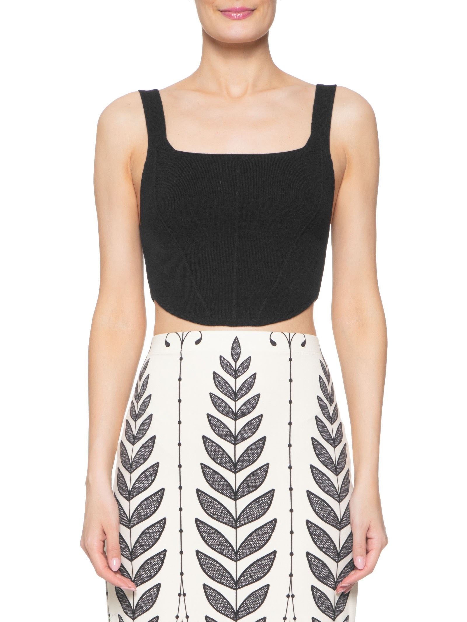 Top Tricot Corselet Preto Farm