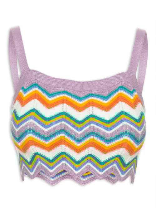 Top Tricot Jacquard Zig Zag – Lilás