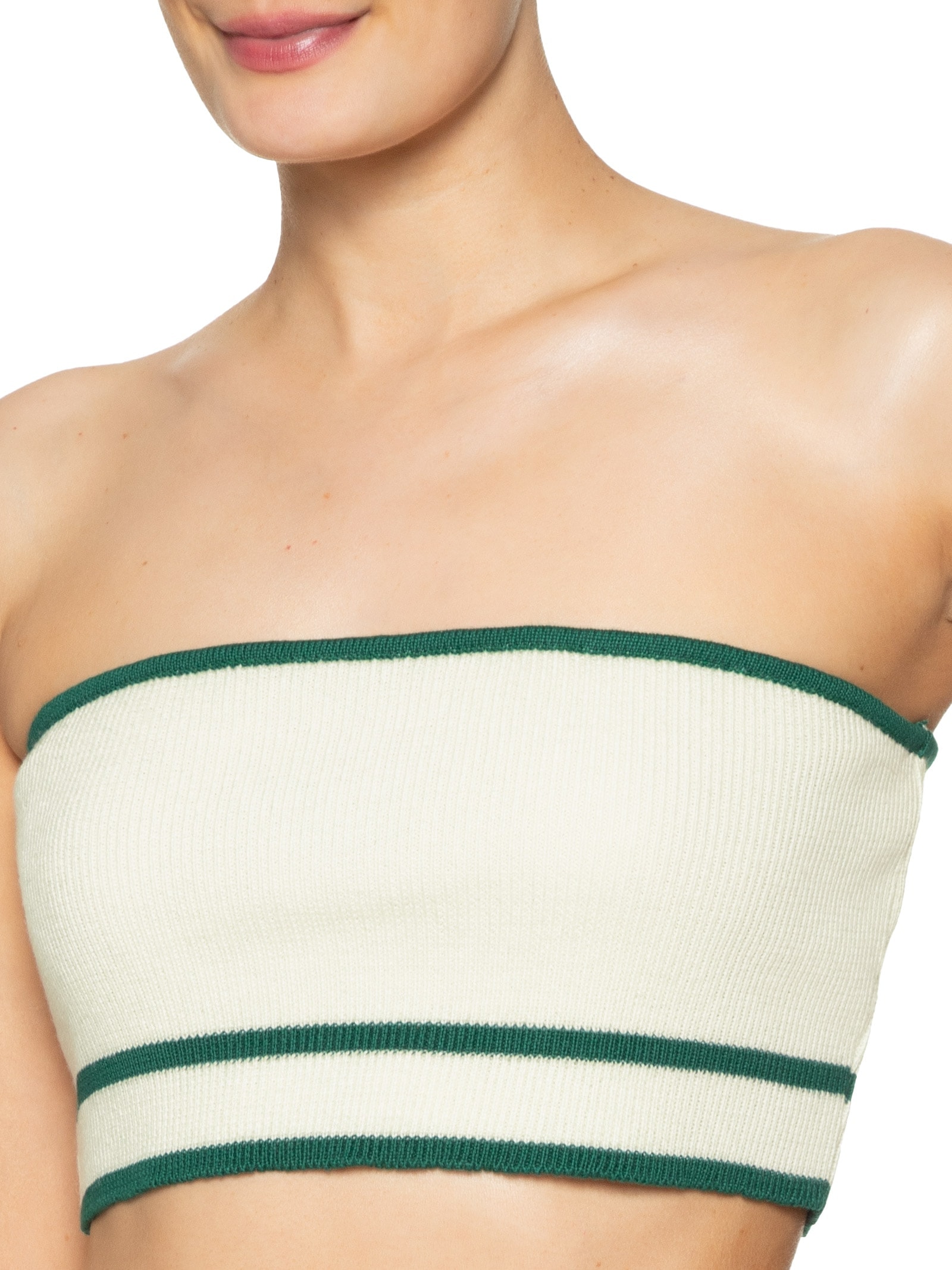 Top Tricot Listras Verde Dress To
