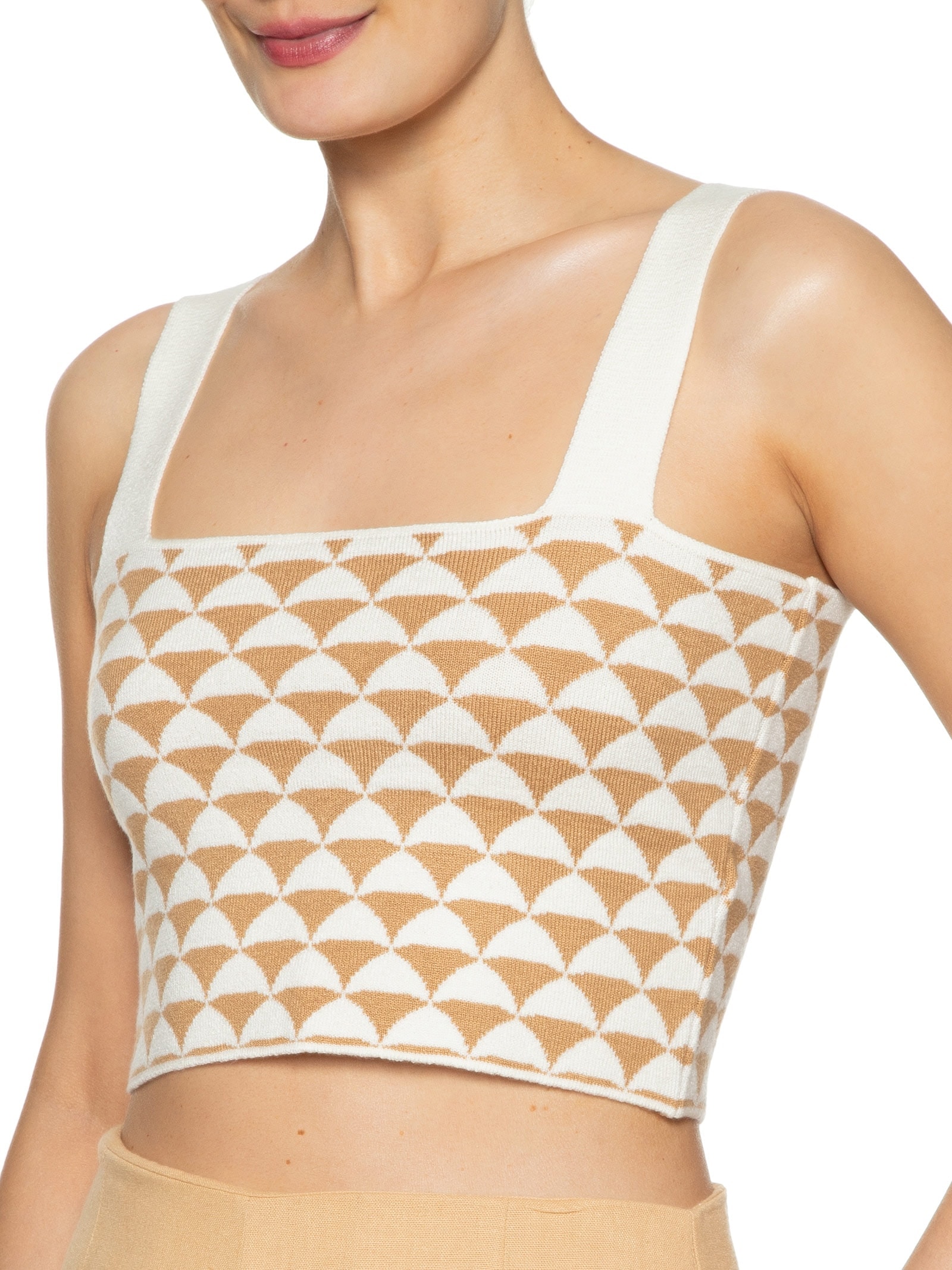 Top Tricot Miragem Bege Dress To