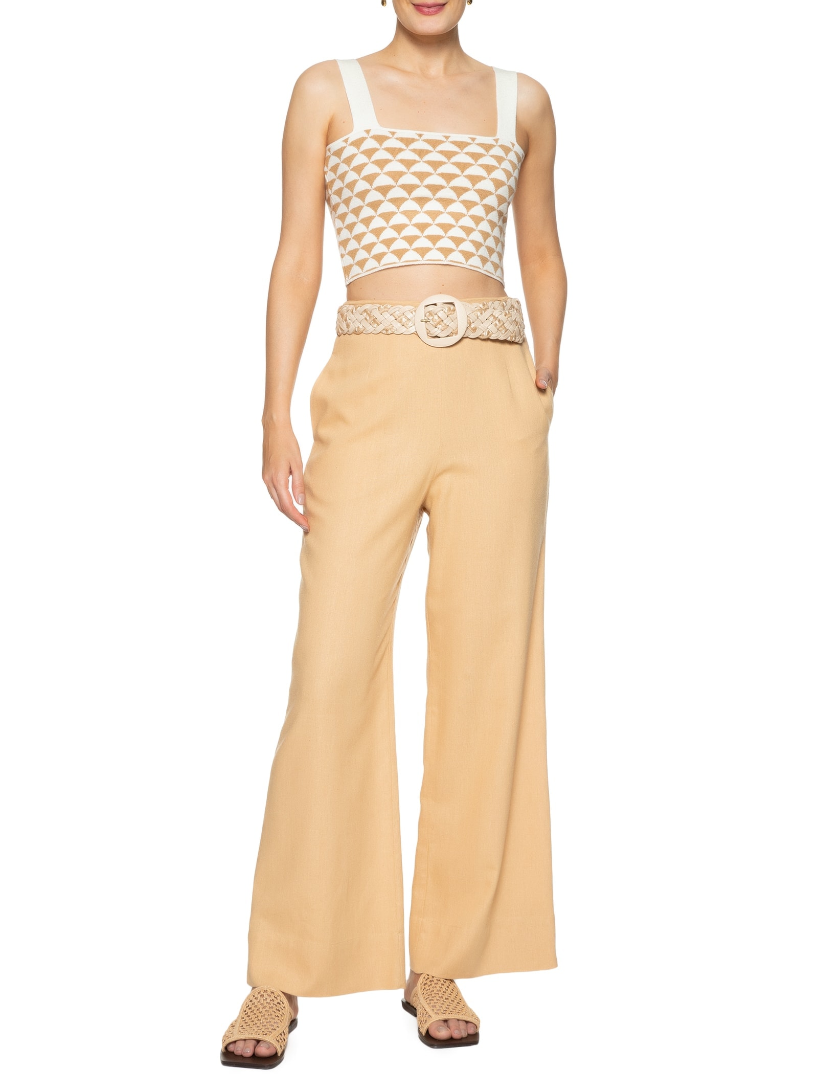 Top Tricot Miragem Bege Dress To