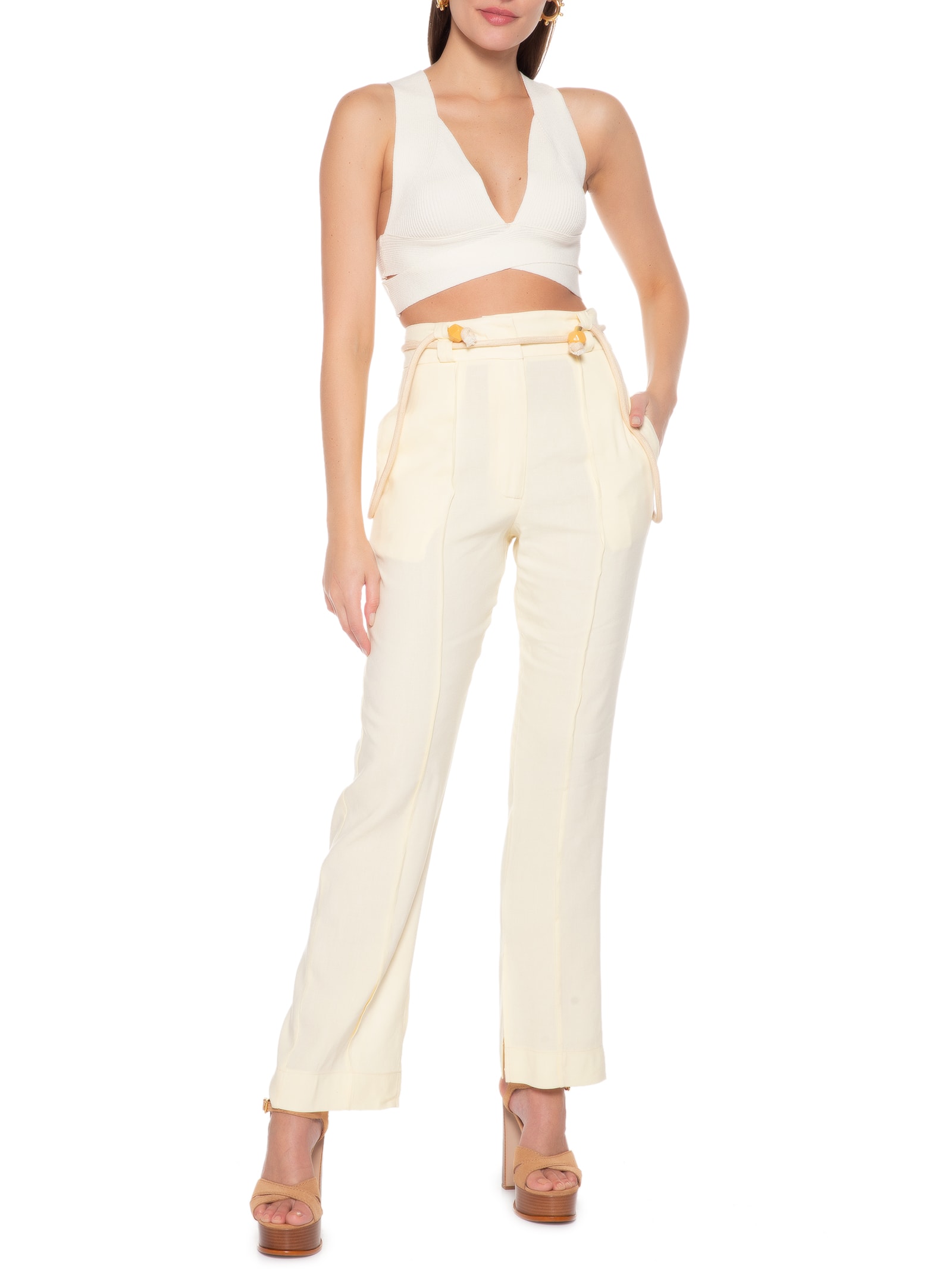Top Tricot Off White Open