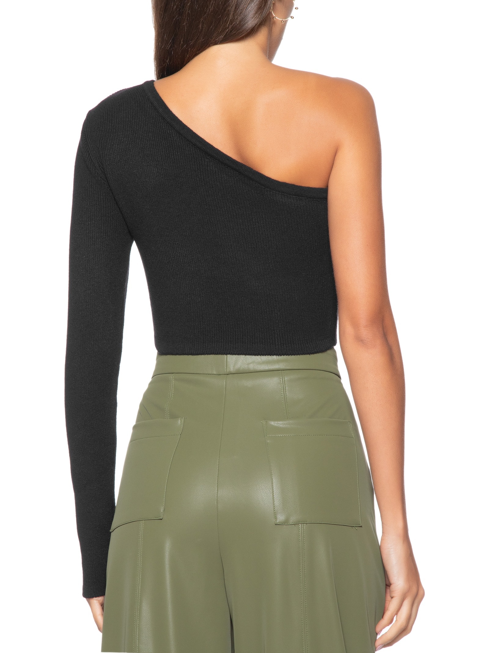 Top Tricot Ombro Só Preto Dress To