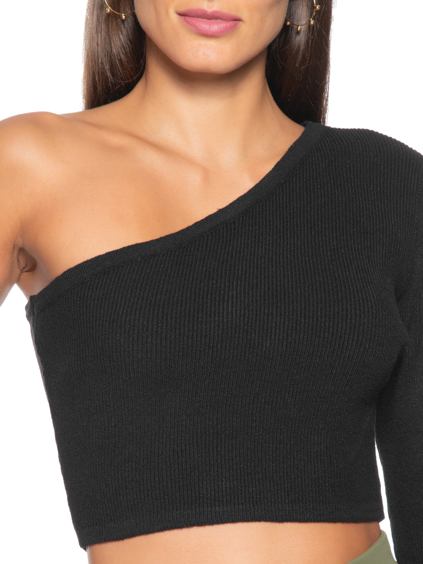 Top Tricot Ombro Só Preto Dress To