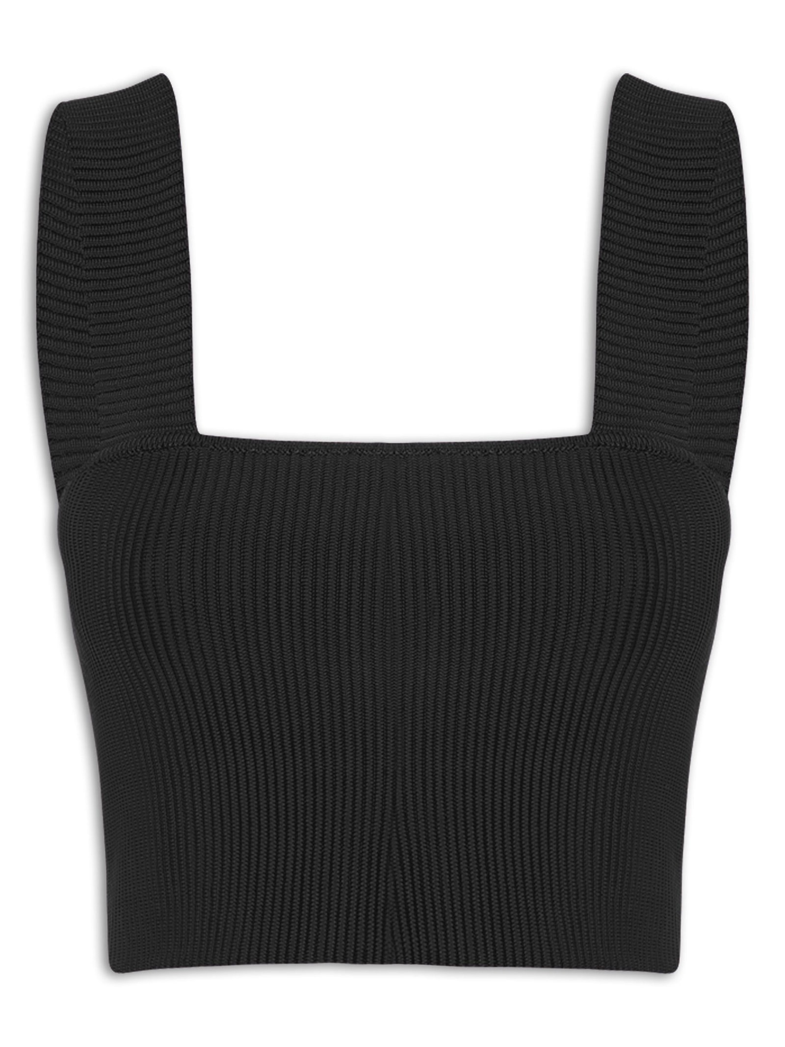 Top Tricot Preto Open