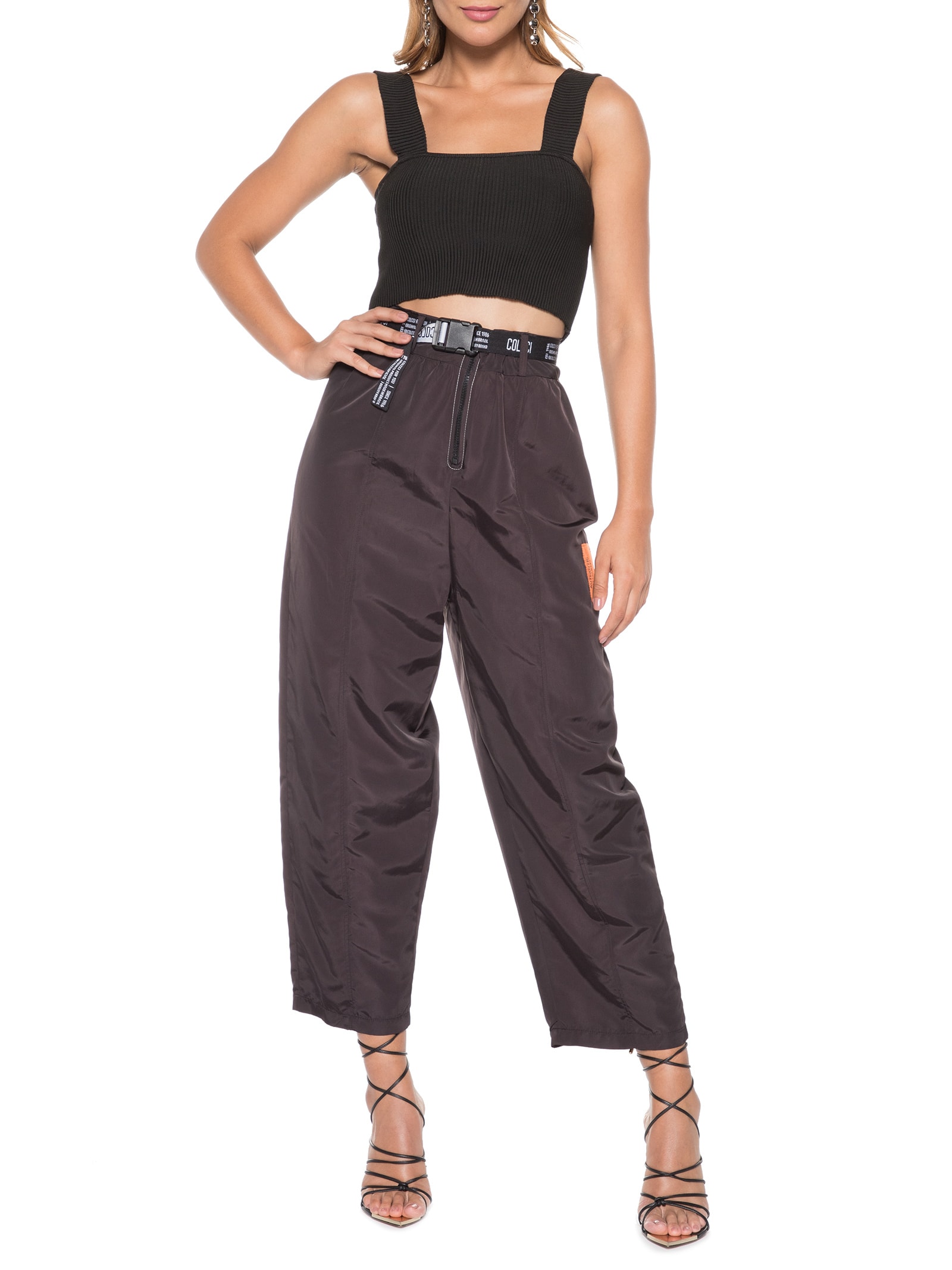 Top Tricot Preto Open