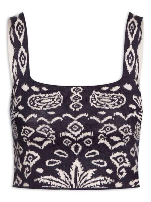 Top Tricot Tropikat – Preto