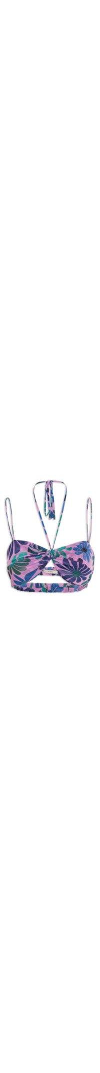 Top Tule Estampa Efeito Flor - Roxo