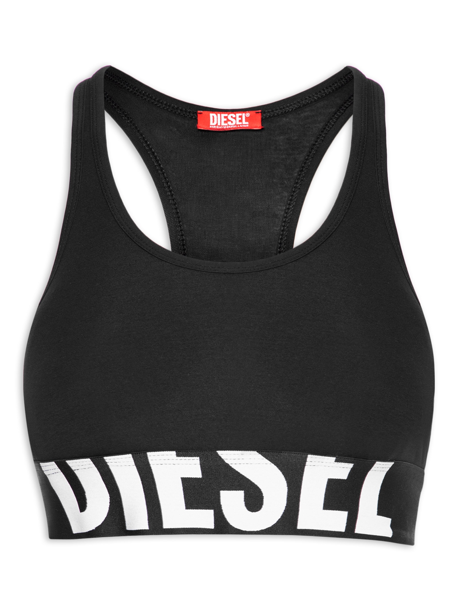 Top Usfb-Cotton-Race-Bralette Preto Diesel