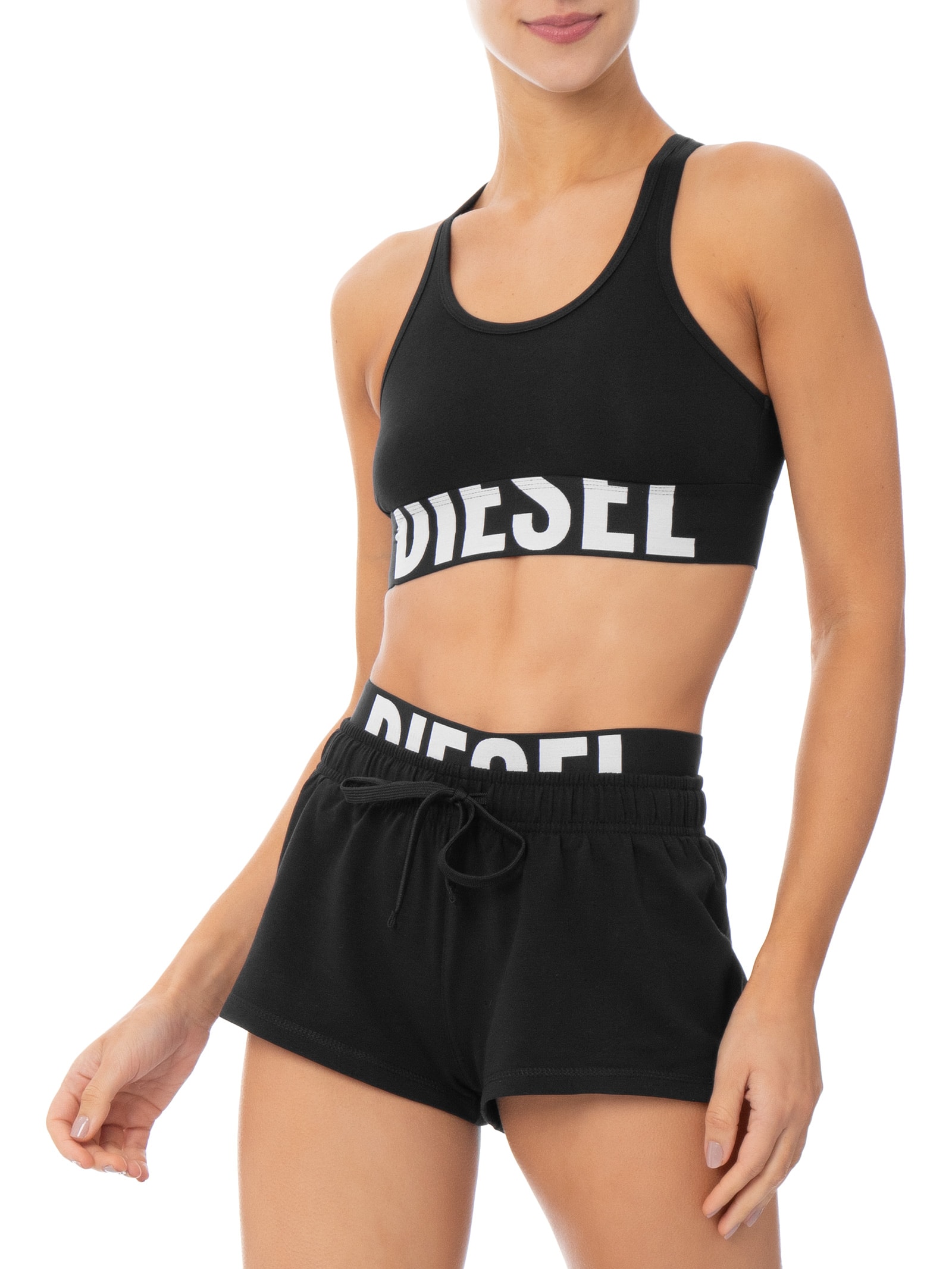 Top Usfb-Cotton-Race-Bralette Preto Diesel