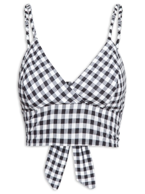 Top Voil Vichy - Preto