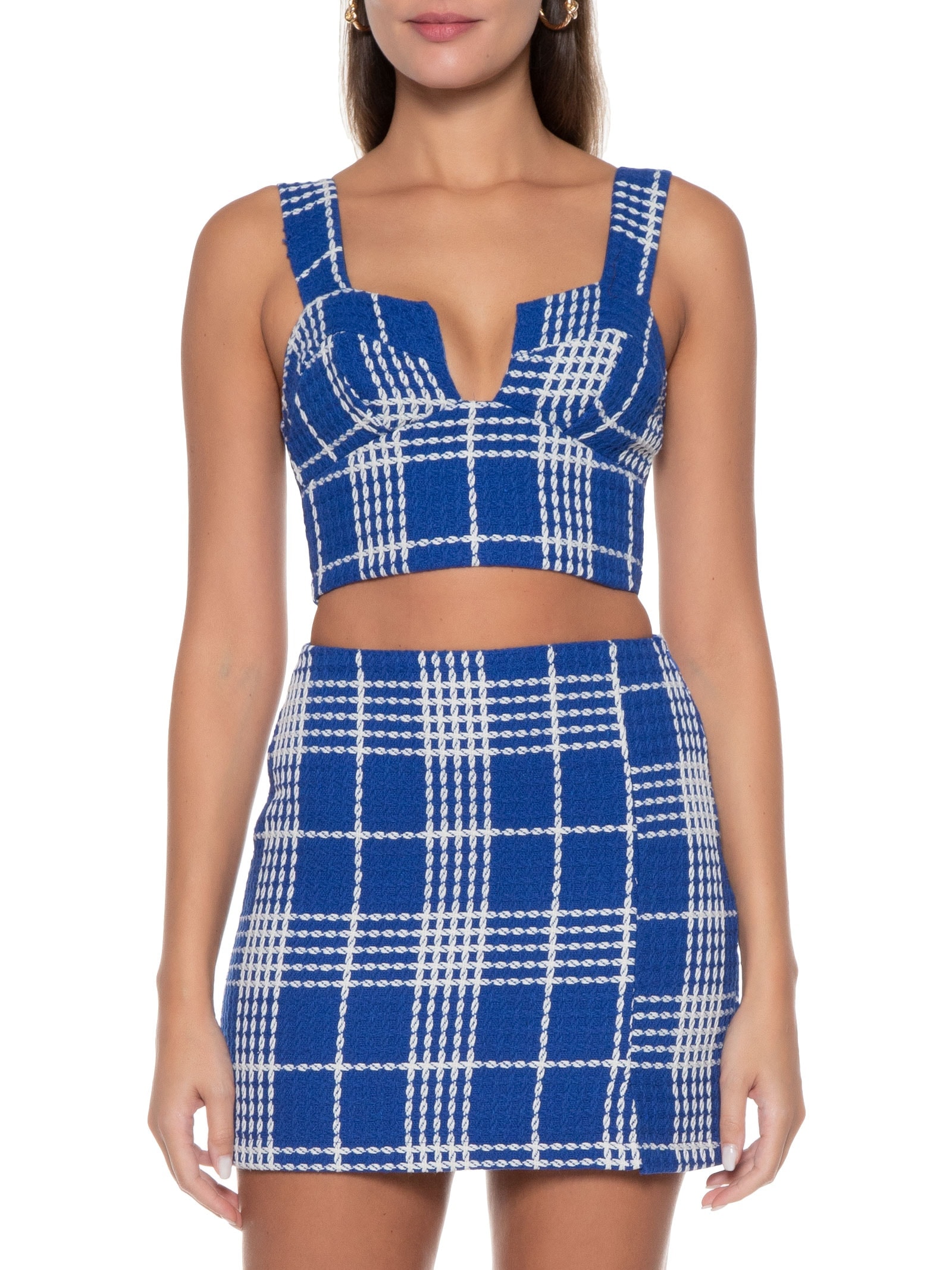 Top Xadrez -Azul Colcci