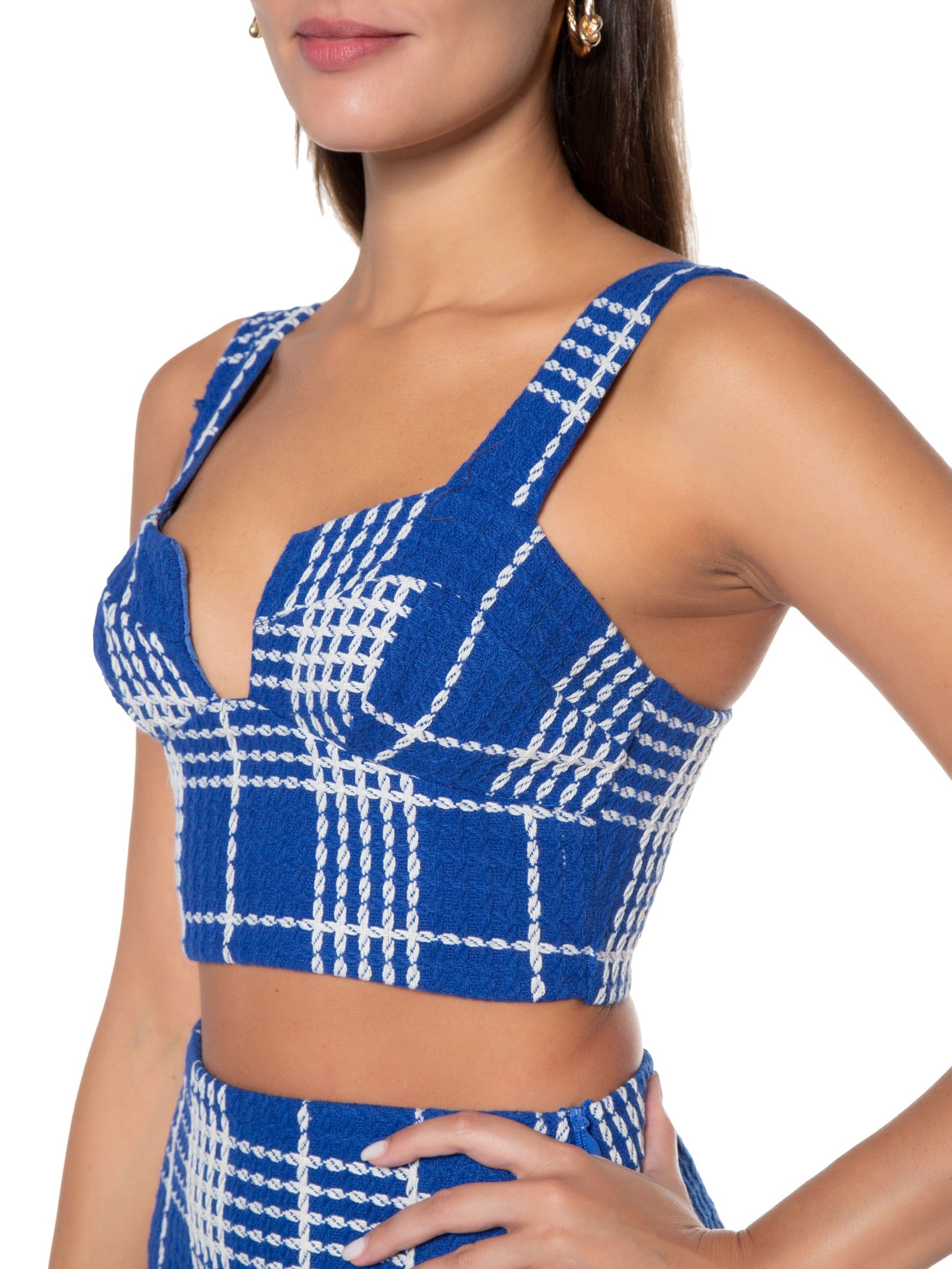 Top Xadrez -Azul Colcci