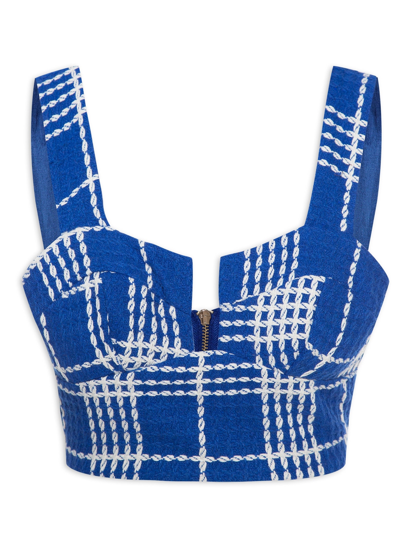 Top Xadrez -Azul Colcci