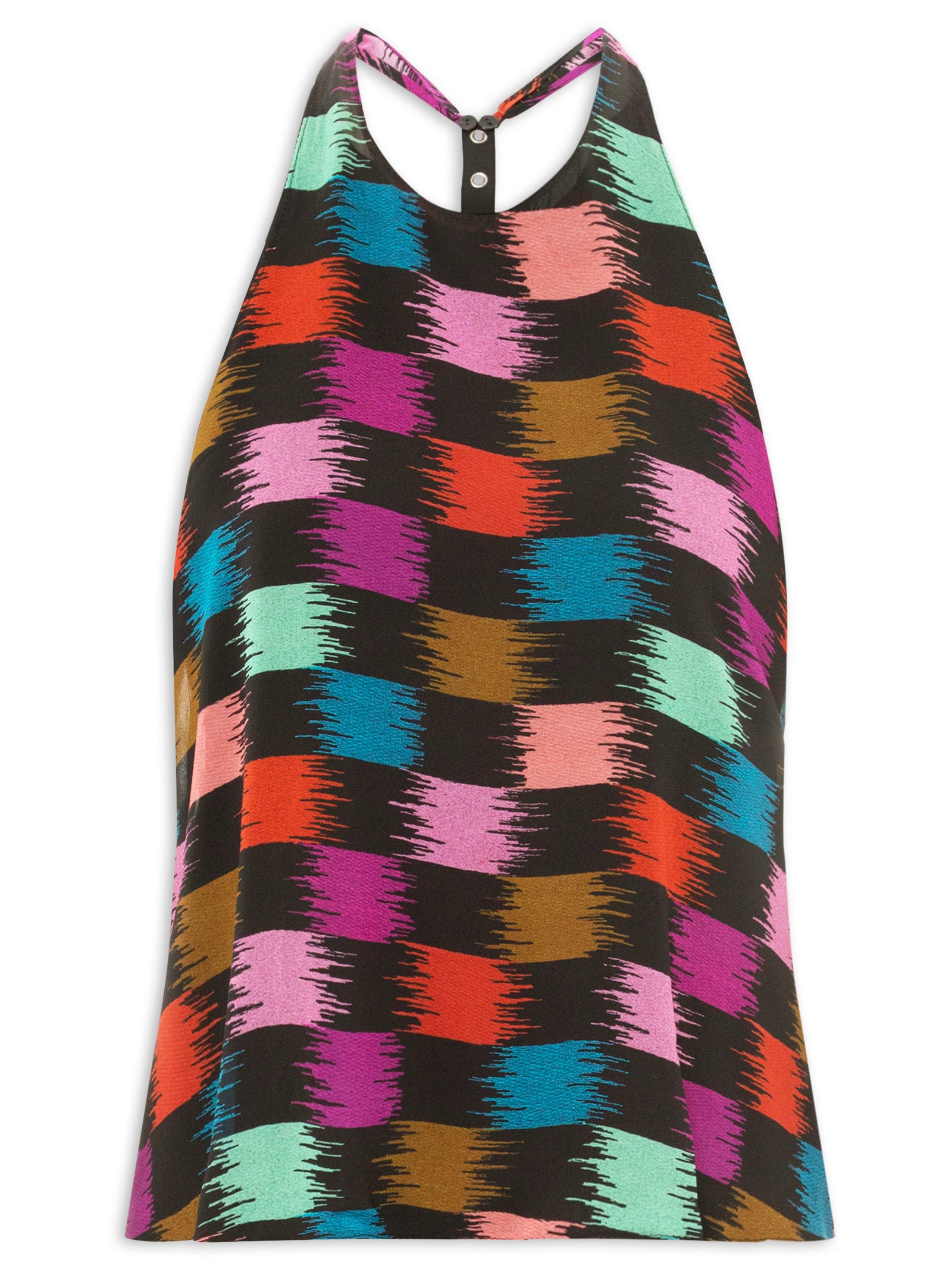 Top Xadrez Whisky Color Preto Animale