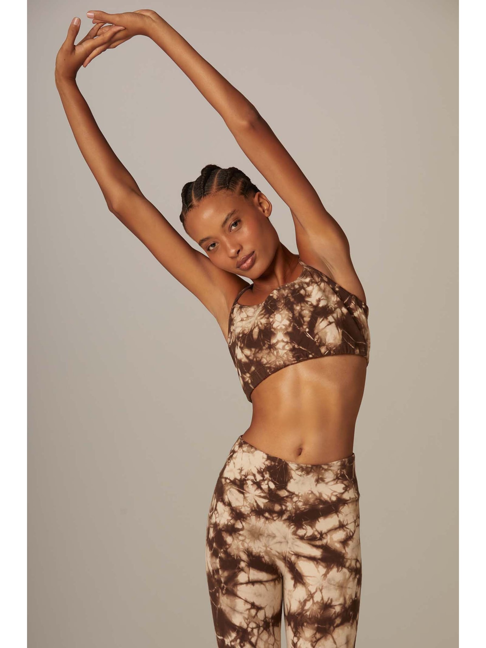 Top Yoga Tie Dye Marrom Algodão Noeli Yogini