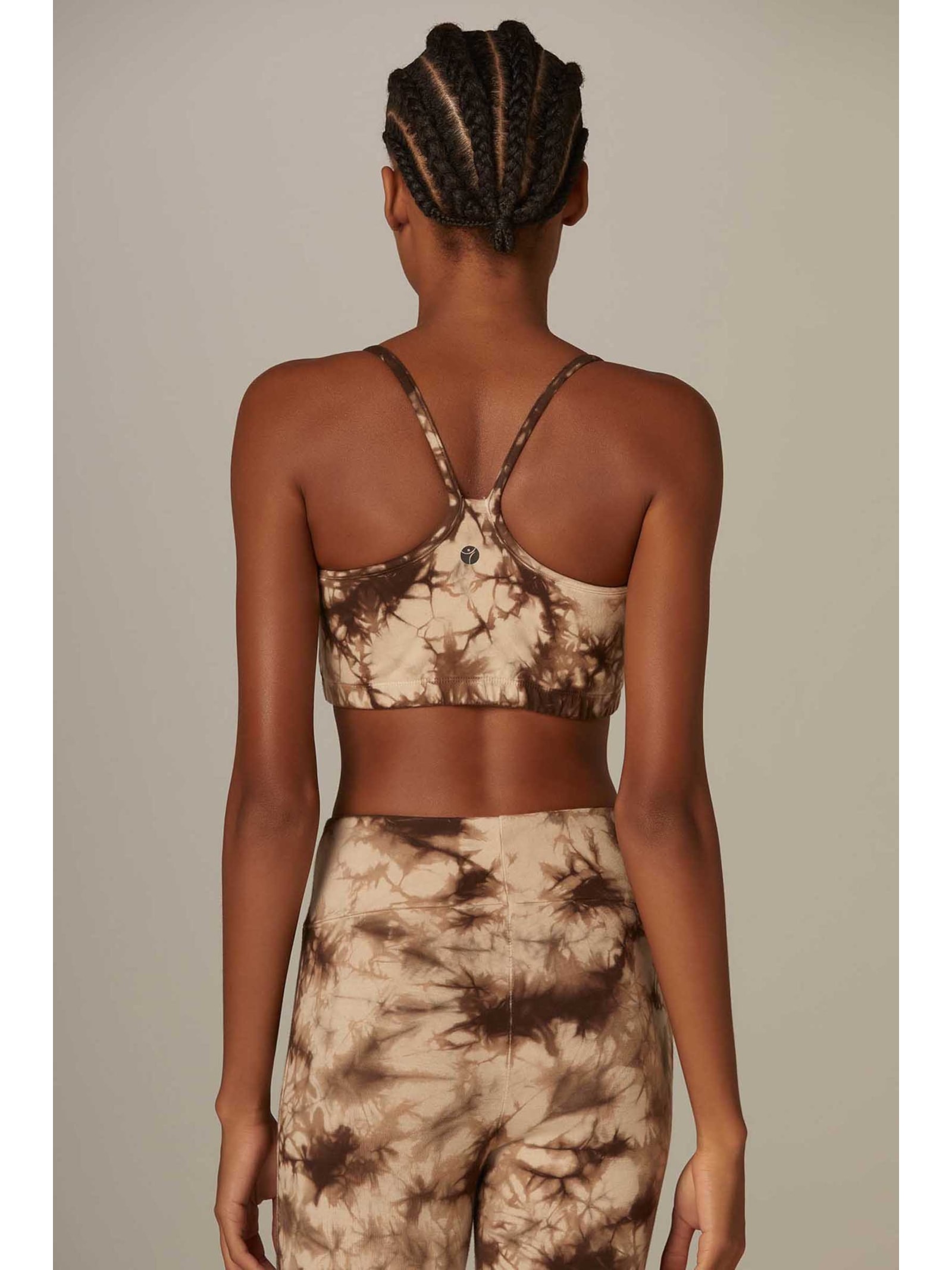 Top Yoga Tie Dye Marrom Algodão Noeli Yogini