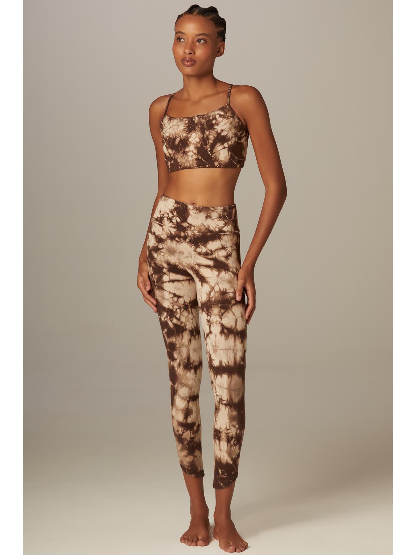 Top Yoga Tie Dye Marrom Algodão Noeli Yogini