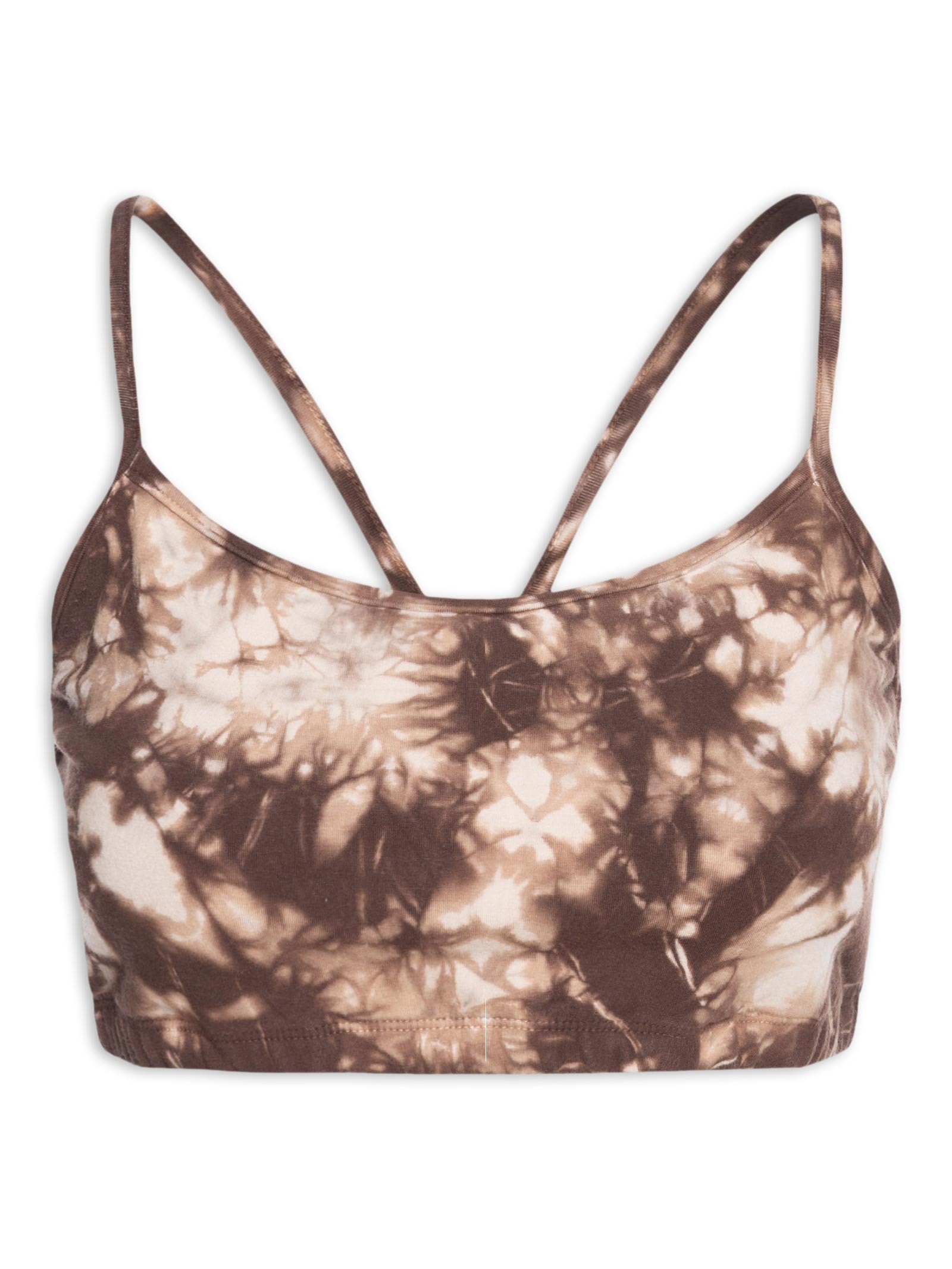 Top Yoga Tie Dye Marrom Algodão Noeli Yogini