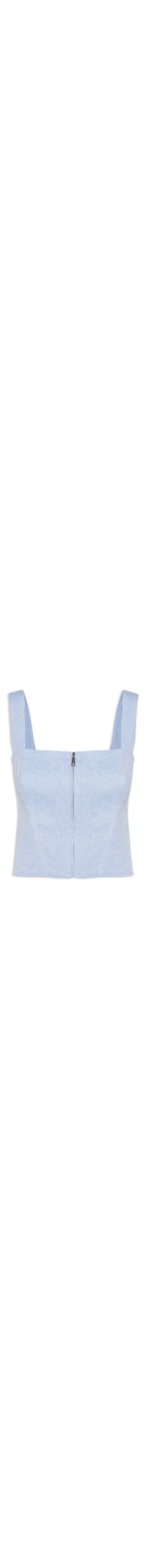 Top Zíper Pate Corberta de Algodão - Azul