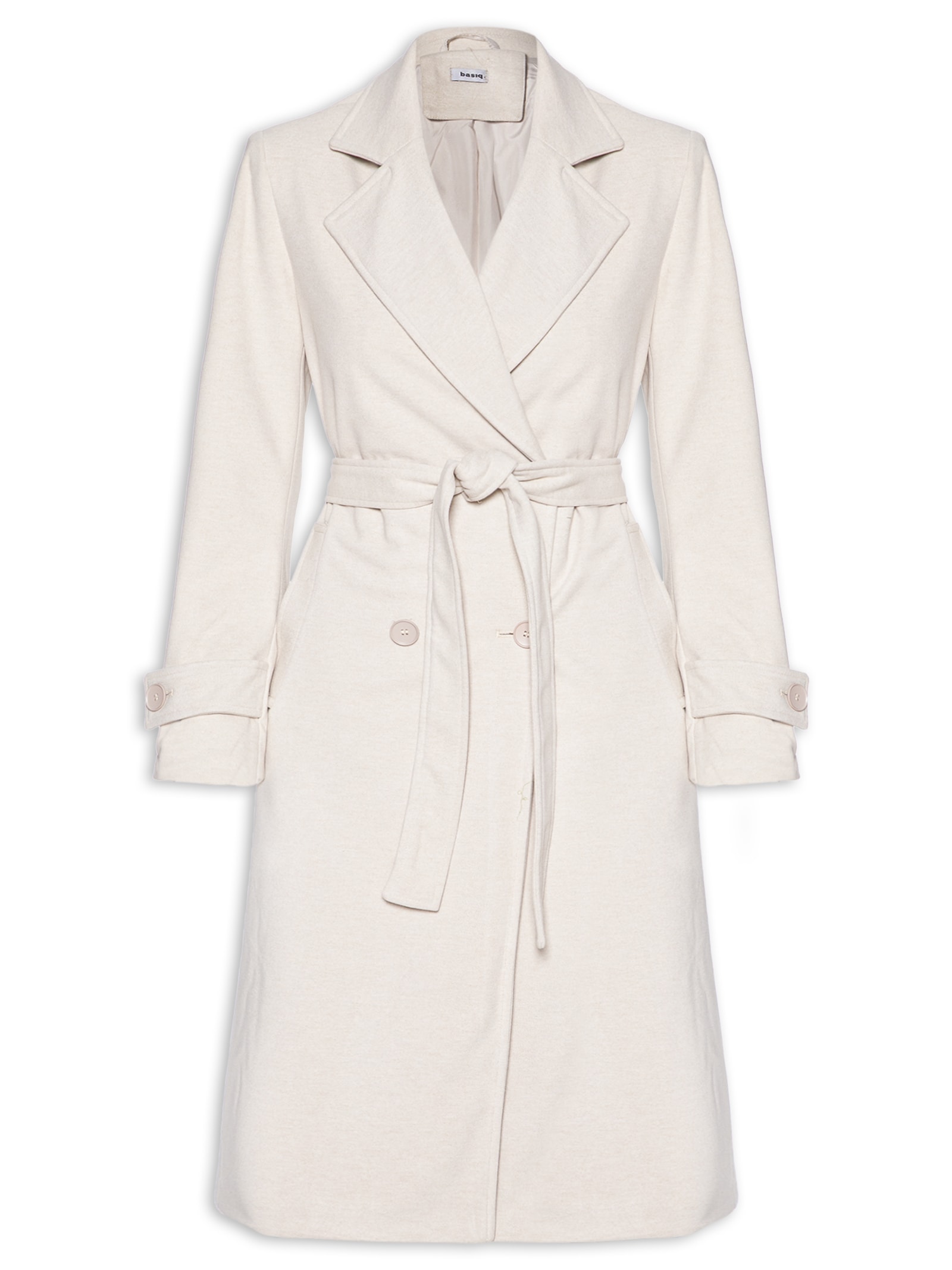 Trench Coat Feminino Com Cinto Bege Basiq