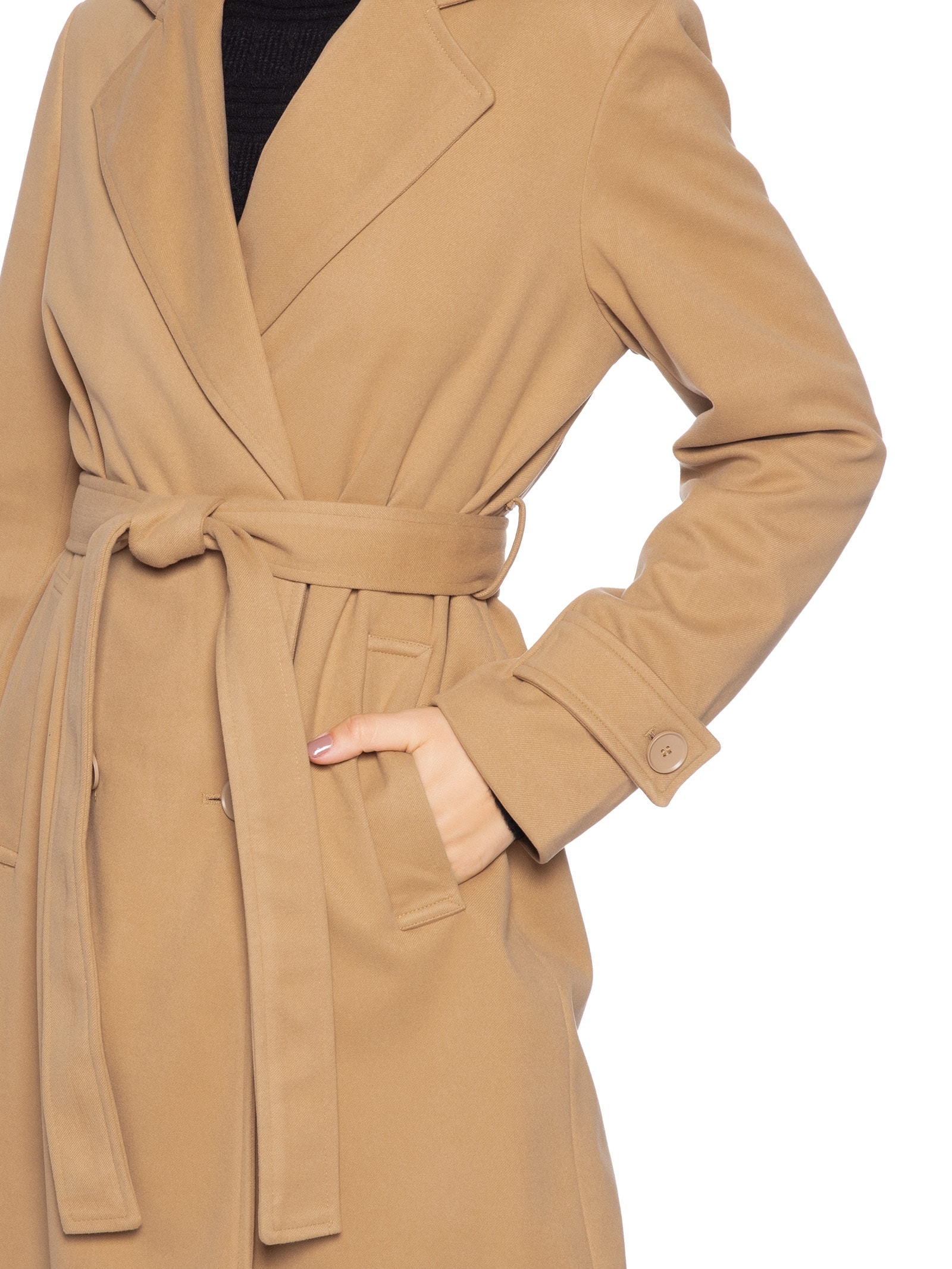 Trench Coat Feminino Com Cinto Bege Basiq