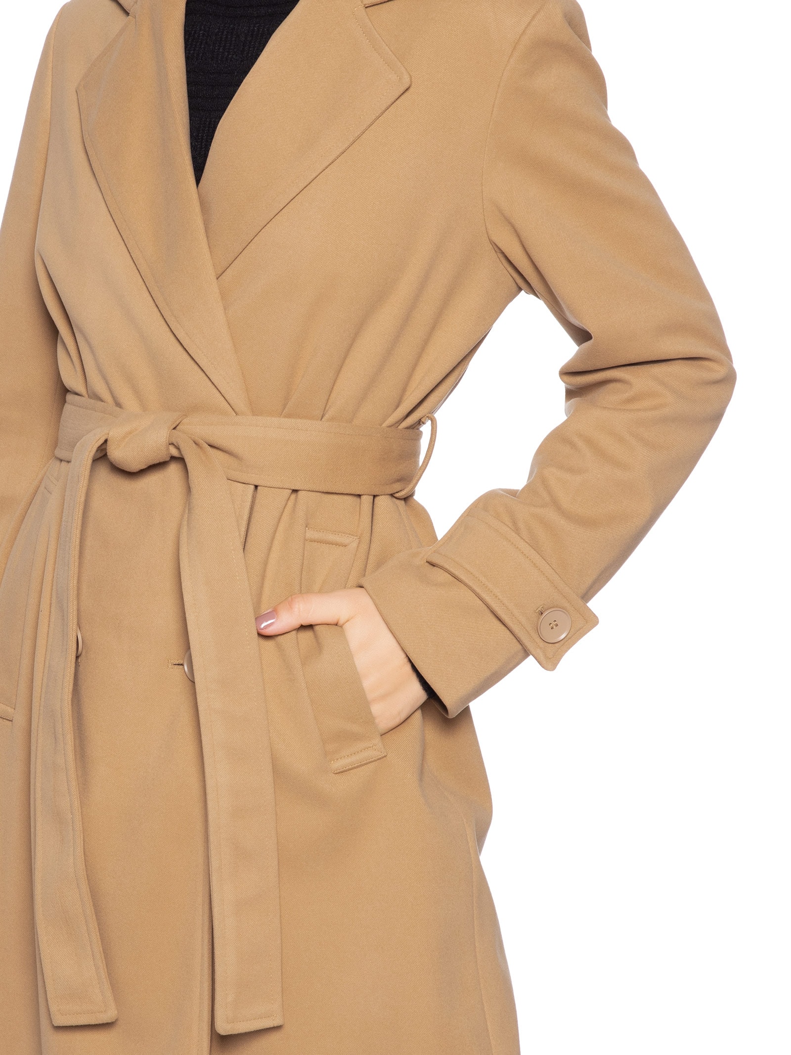 Trench Coat Feminino Com Cinto Bege Basiq