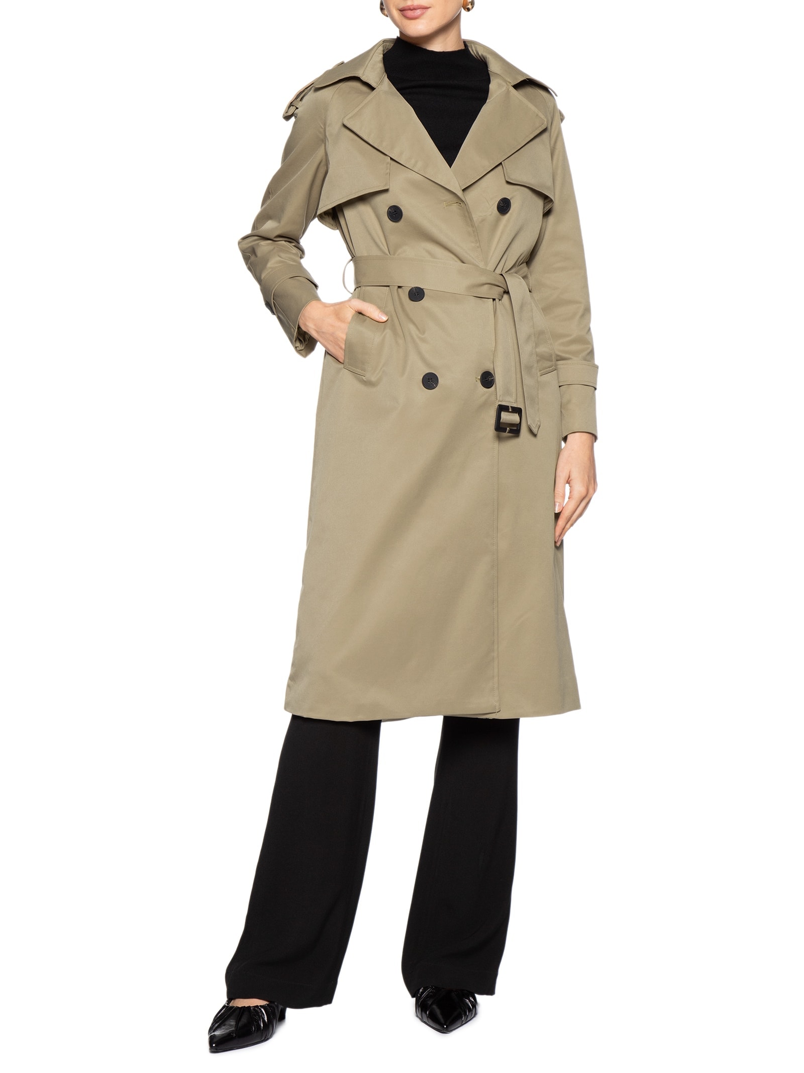 Trench Coat Feminino Com Cinto Bege '2Essential