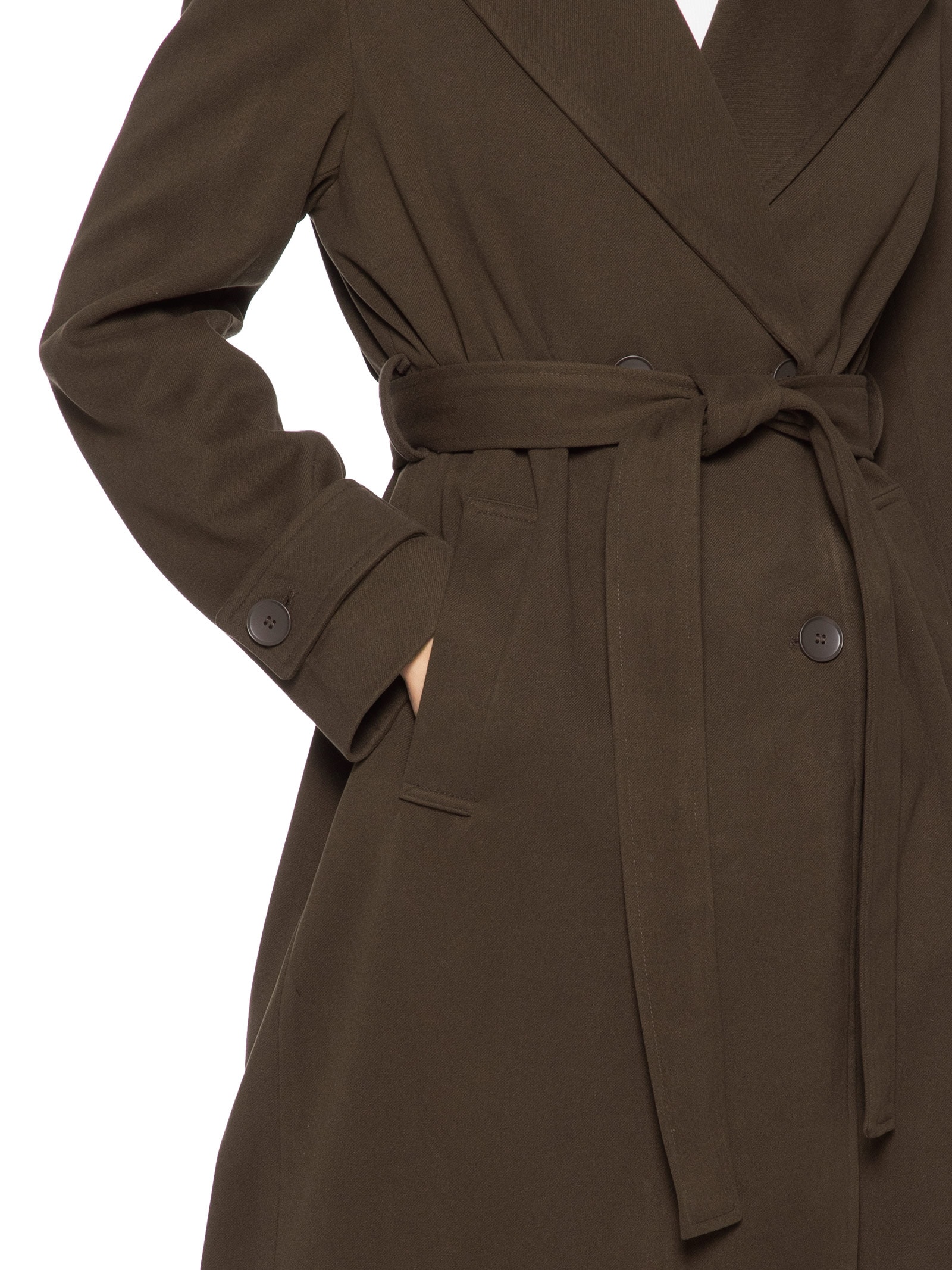 Trench Coat Feminino Com Cinto Marrom Basiq