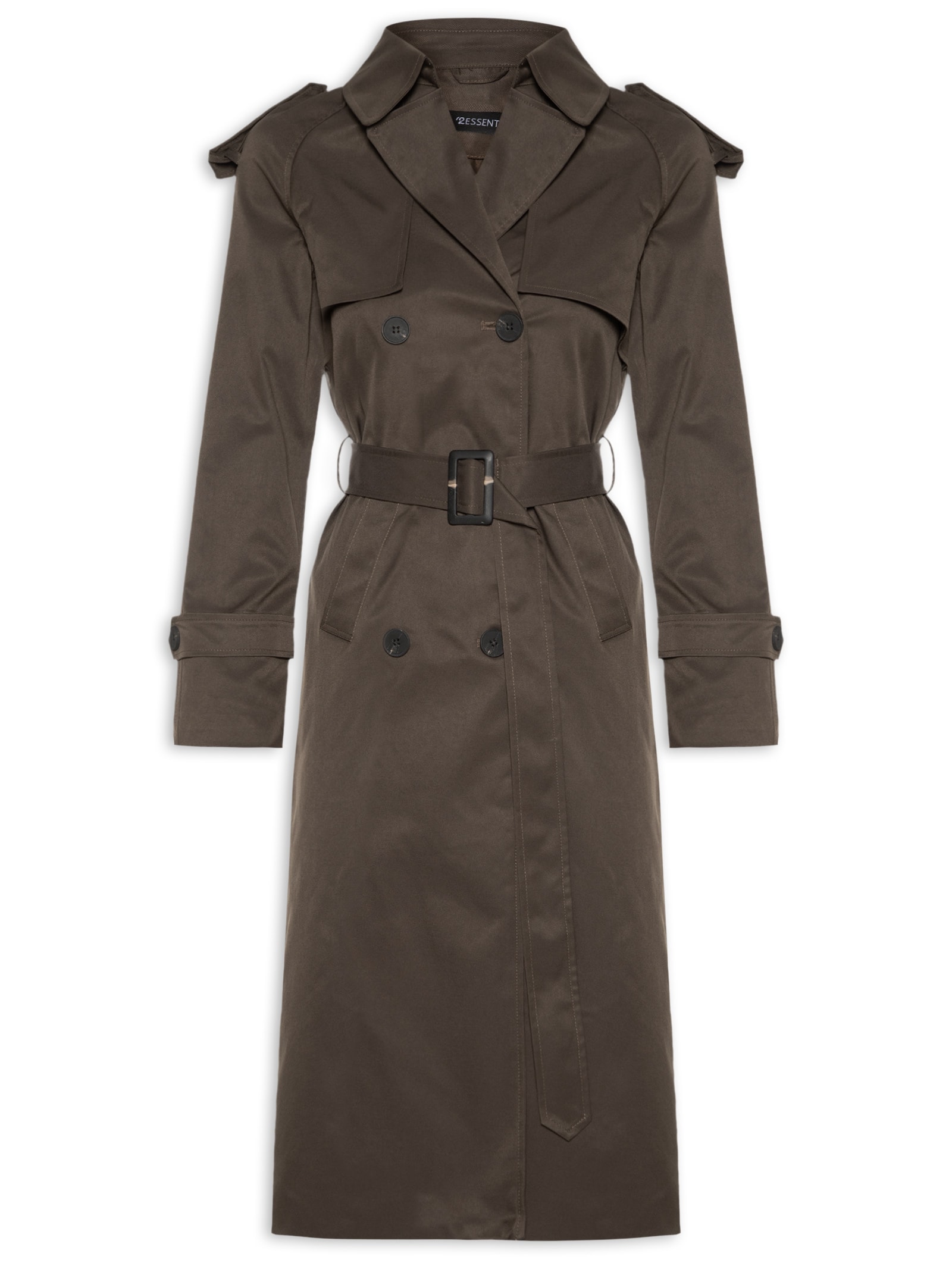 Trench Coat Feminino Com Cinto Marrom '2Essential