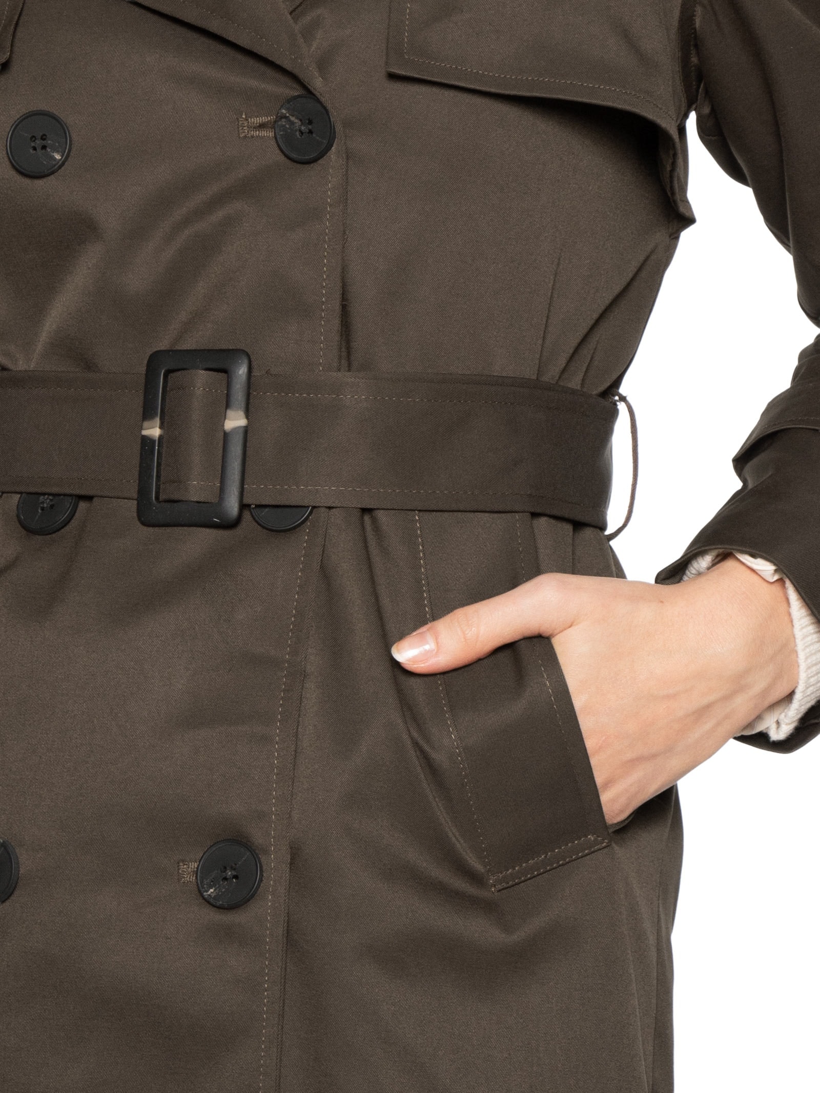 Trench Coat Feminino Com Cinto Marrom '2Essential