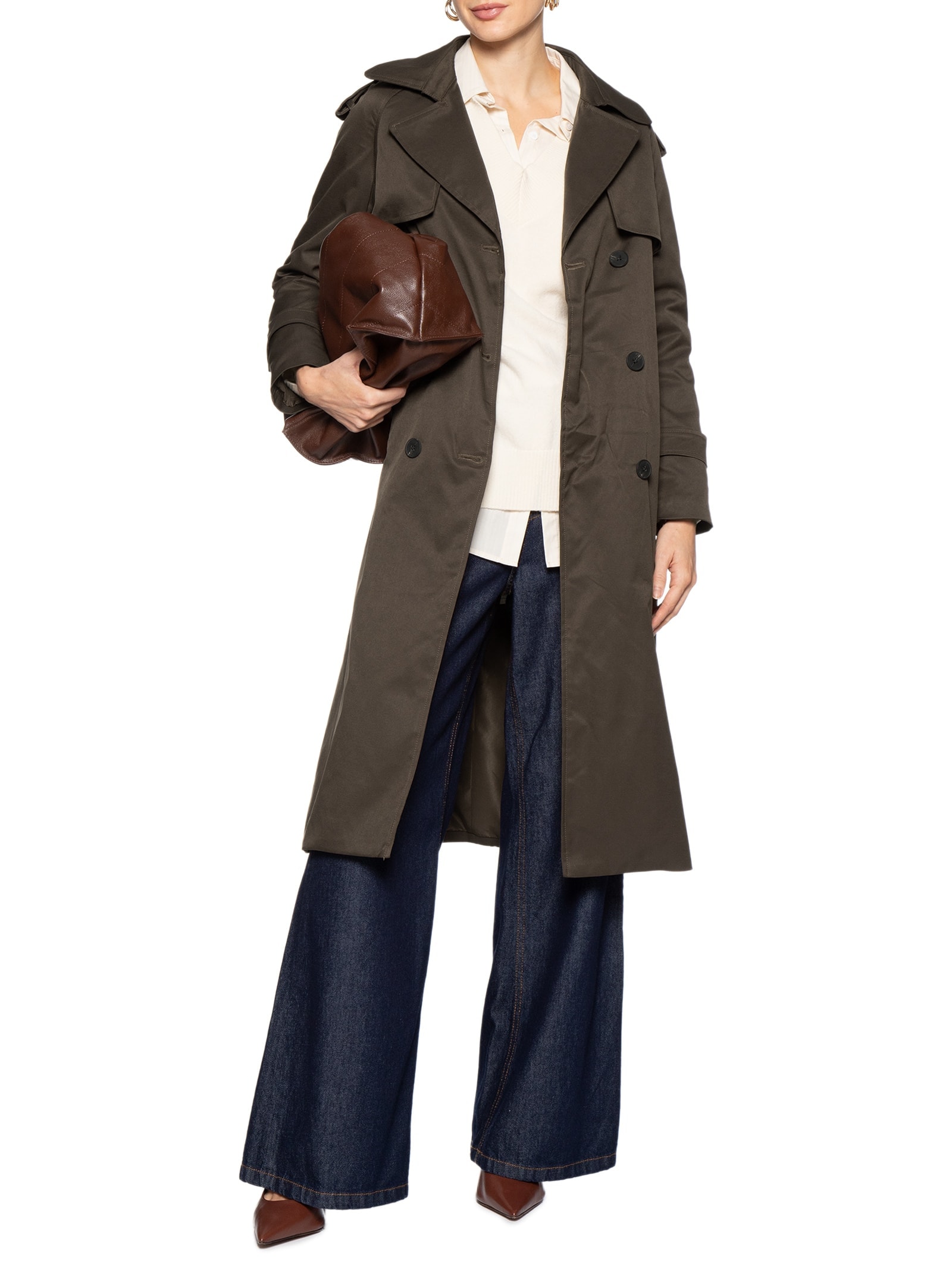 Trench Coat Feminino Com Cinto Marrom '2Essential