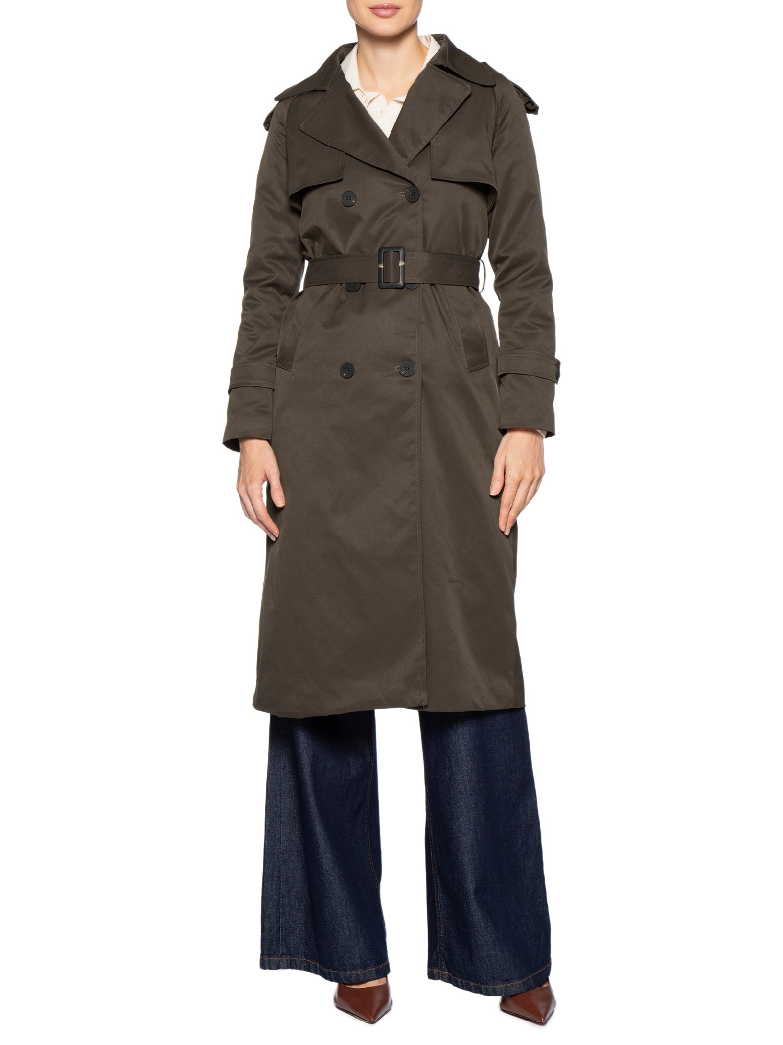Trench Coat Feminino Com Cinto Marrom '2Essential
