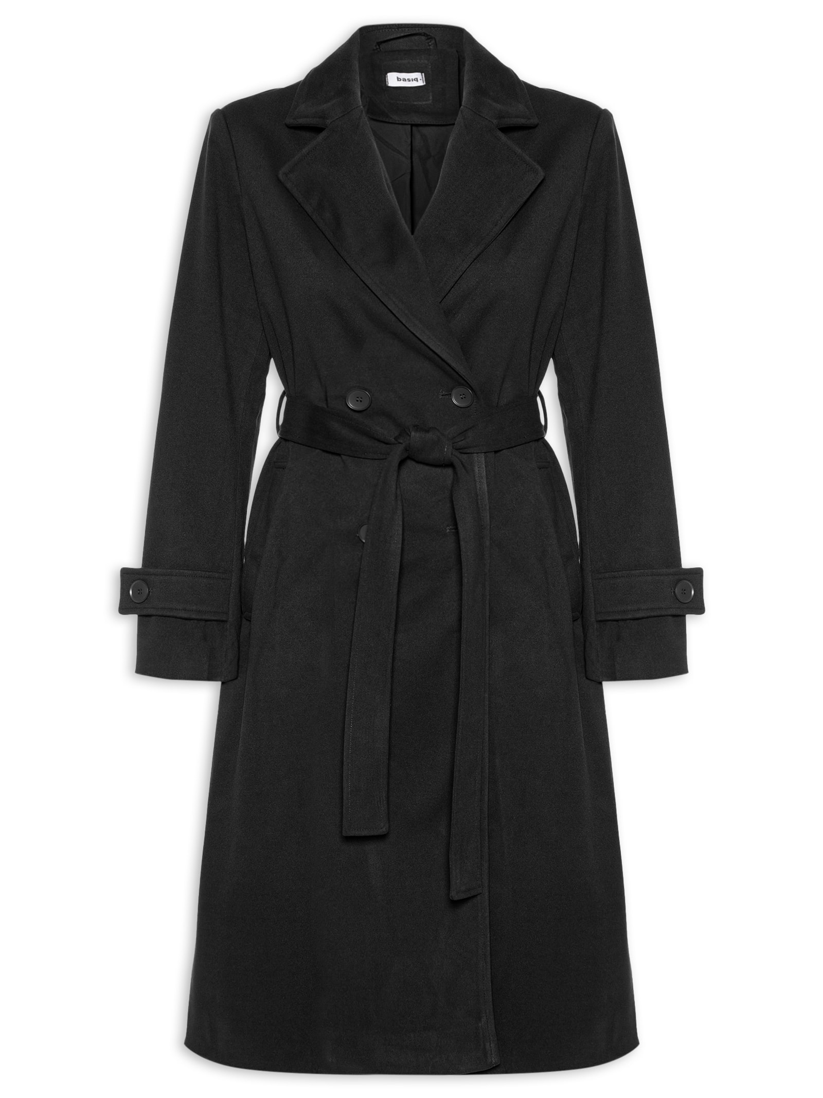 Trench Coat Feminino Com Cinto Preto Basiq