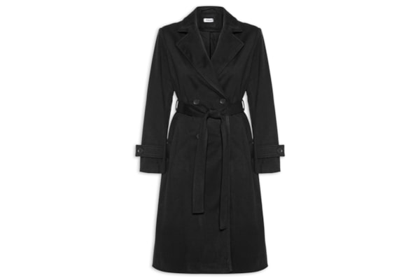 Trench Coat Feminino Com Cinto - Preto