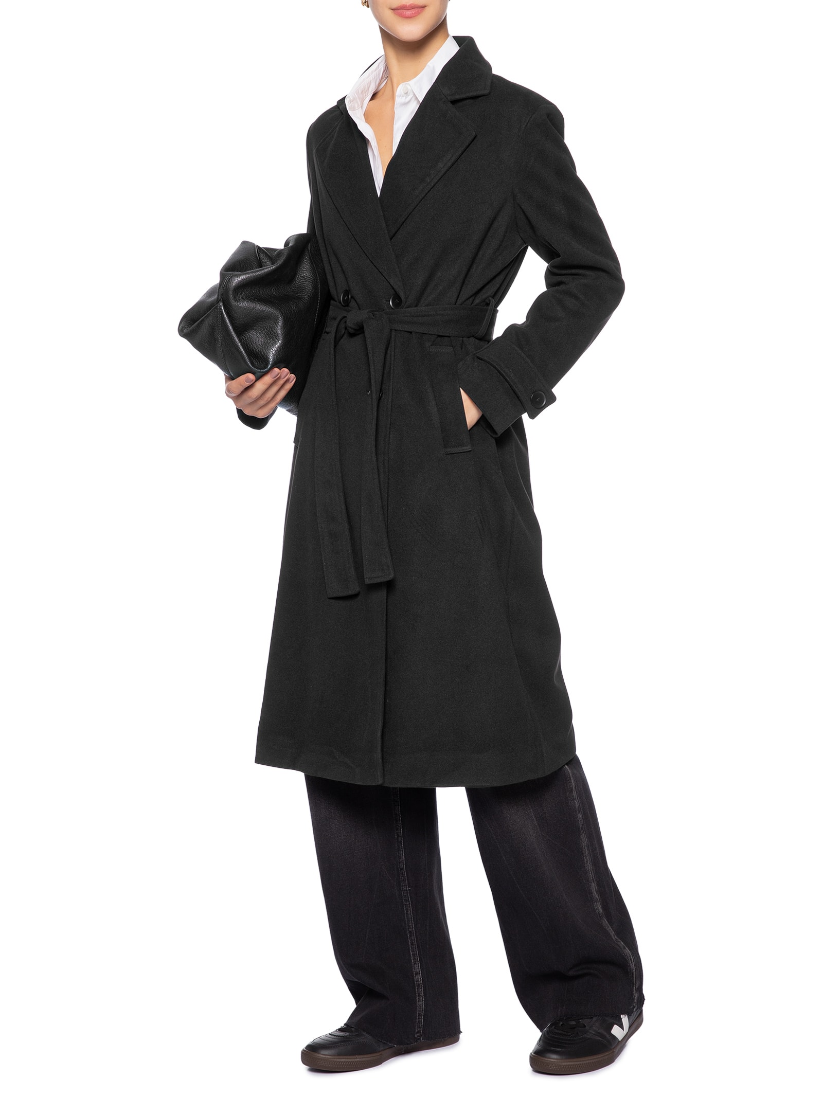 Trench Coat Feminino Com Cinto Preto Basiq