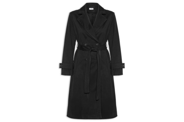 Trench Coat Feminino Com Cinto - Preto