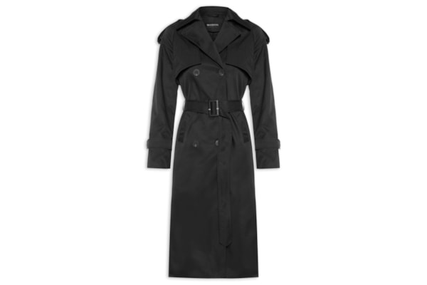 Trench Coat Feminino Com Cinto - Preto