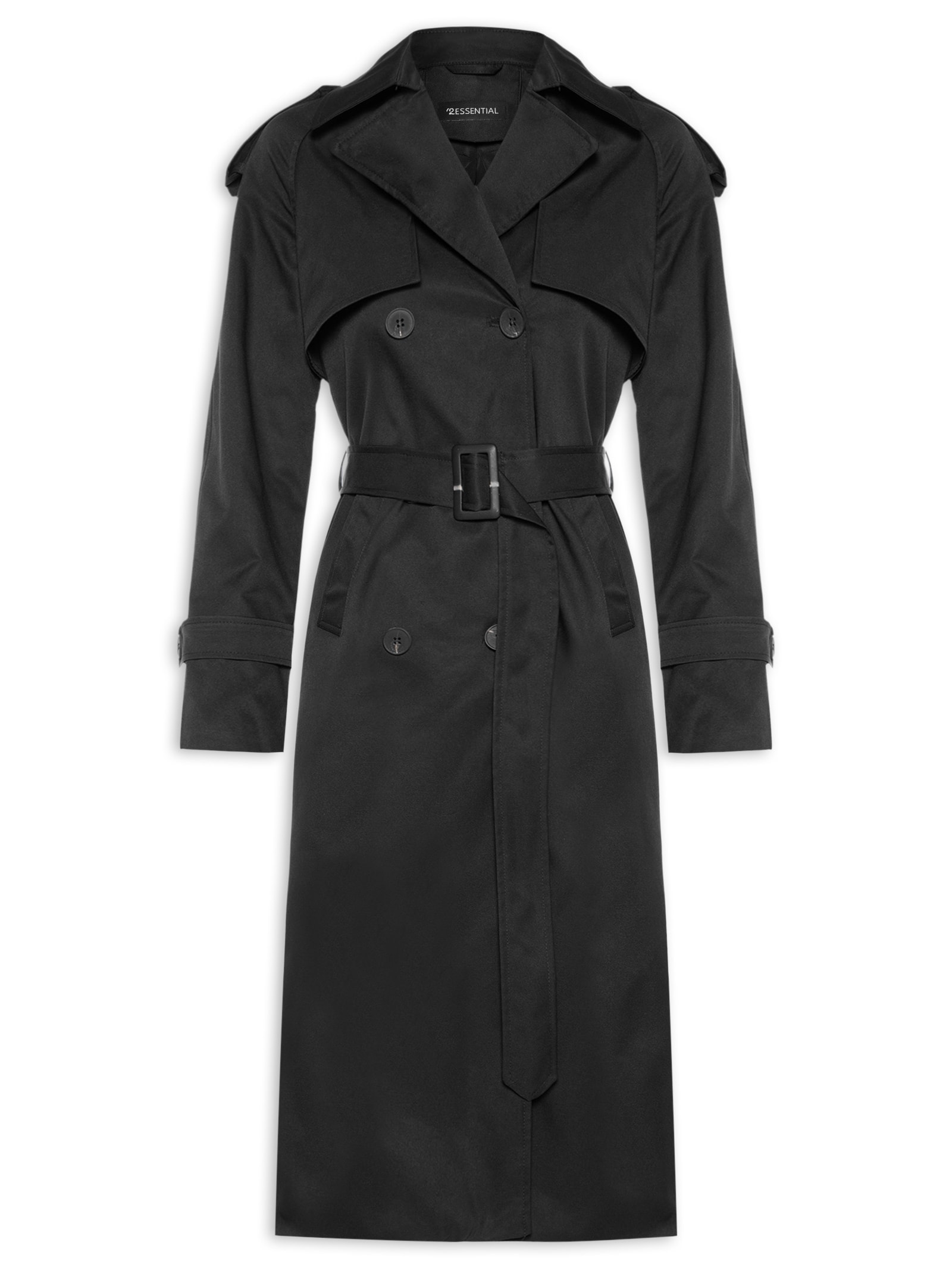 Trench Coat Feminino Com Cinto Preto '2Essential