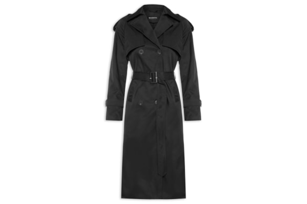 Trench Coat Feminino Com Cinto - Preto