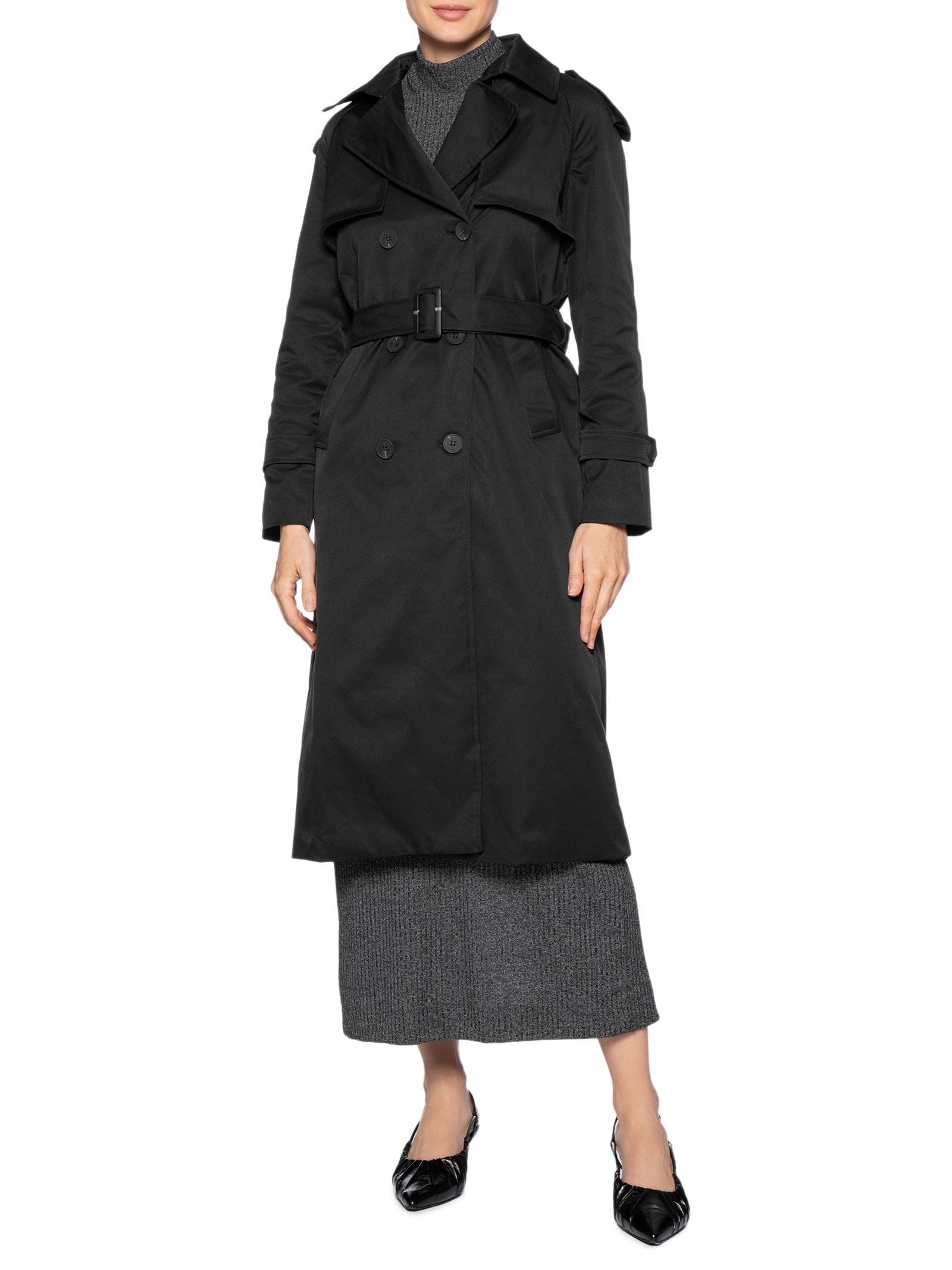 Trench Coat Feminino Com Cinto Preto '2Essential