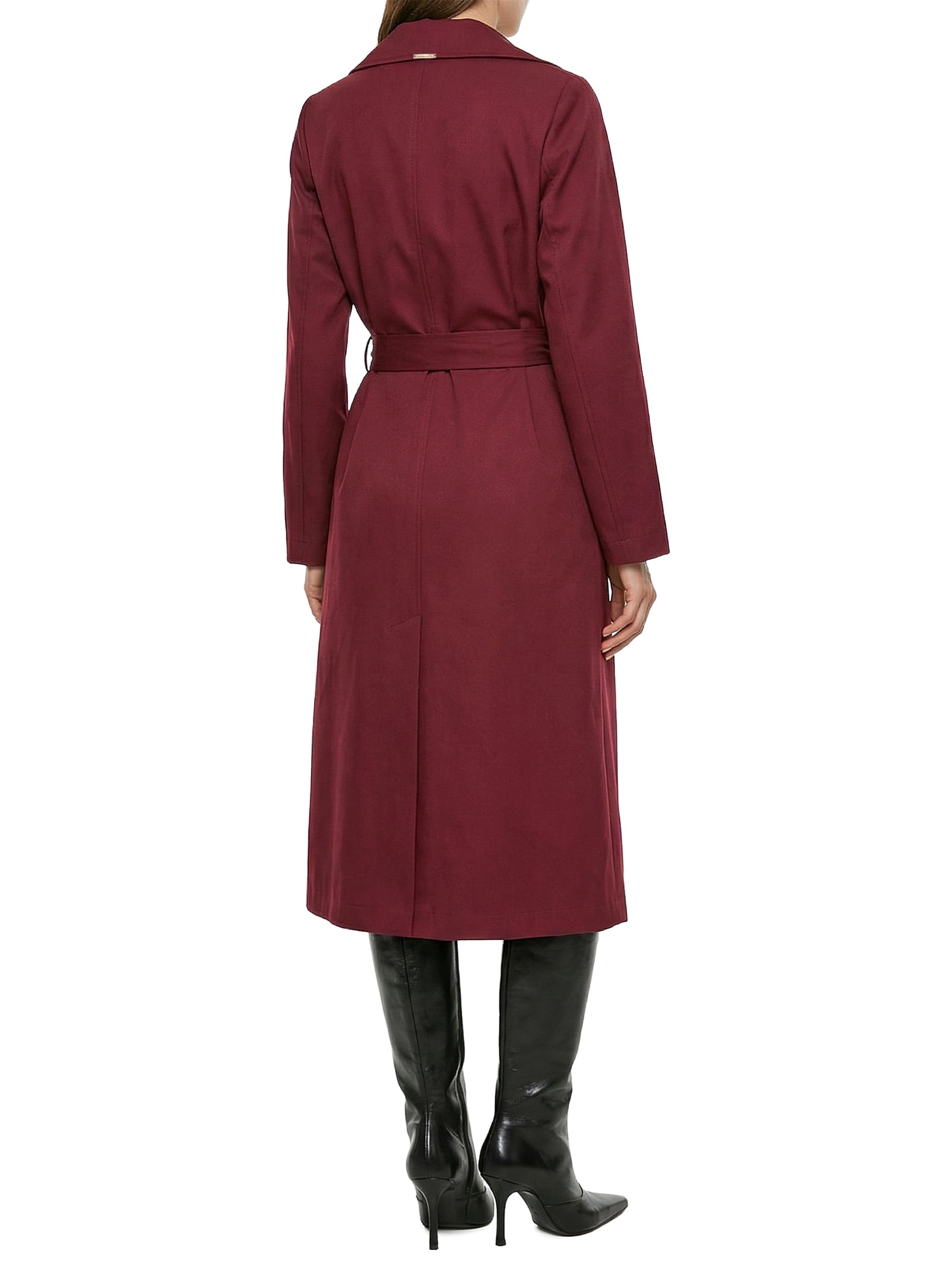 Trench Coat Feminino Com Faixa Vinho Lança Perfume