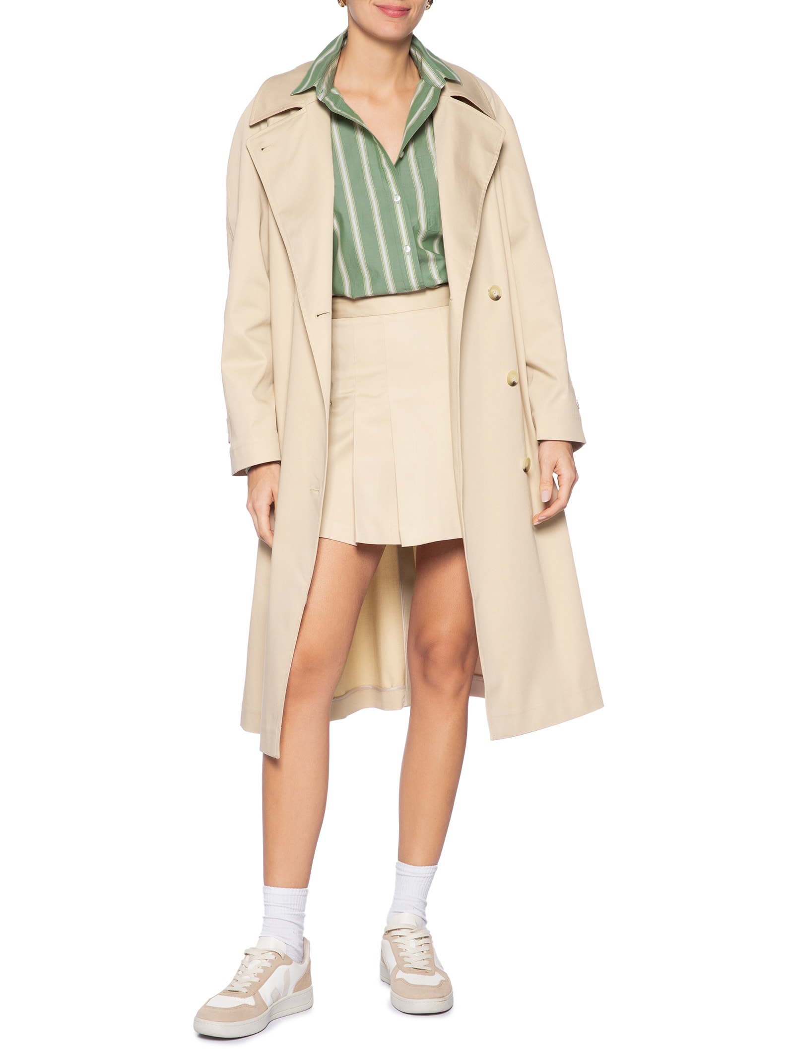 Trench Coat Feminino  Oversized Repelente À Água  Bege Lacoste