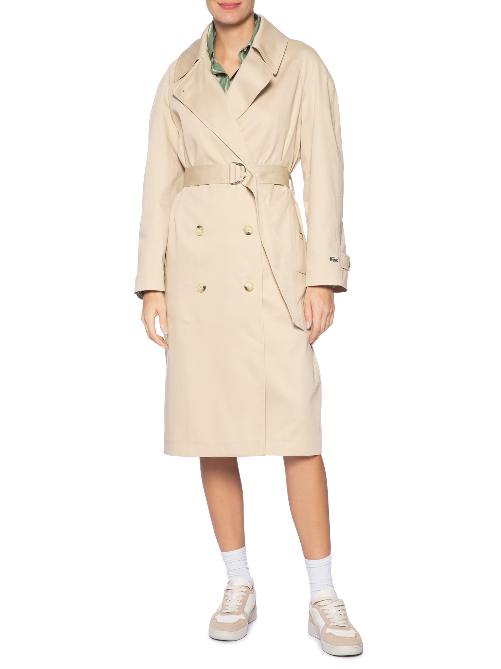 Trench Coat Feminino  Oversized Repelente À Água  Bege Lacoste