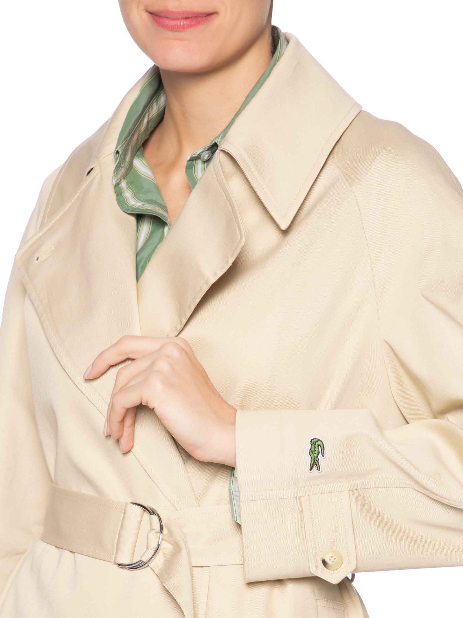 Trench Coat Feminino  Oversized Repelente À Água Parkas & Blousons Bege Lacoste