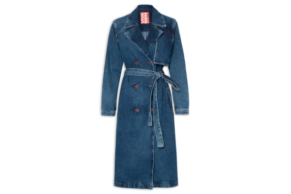 Trench Coat Jeans Stone - Azul